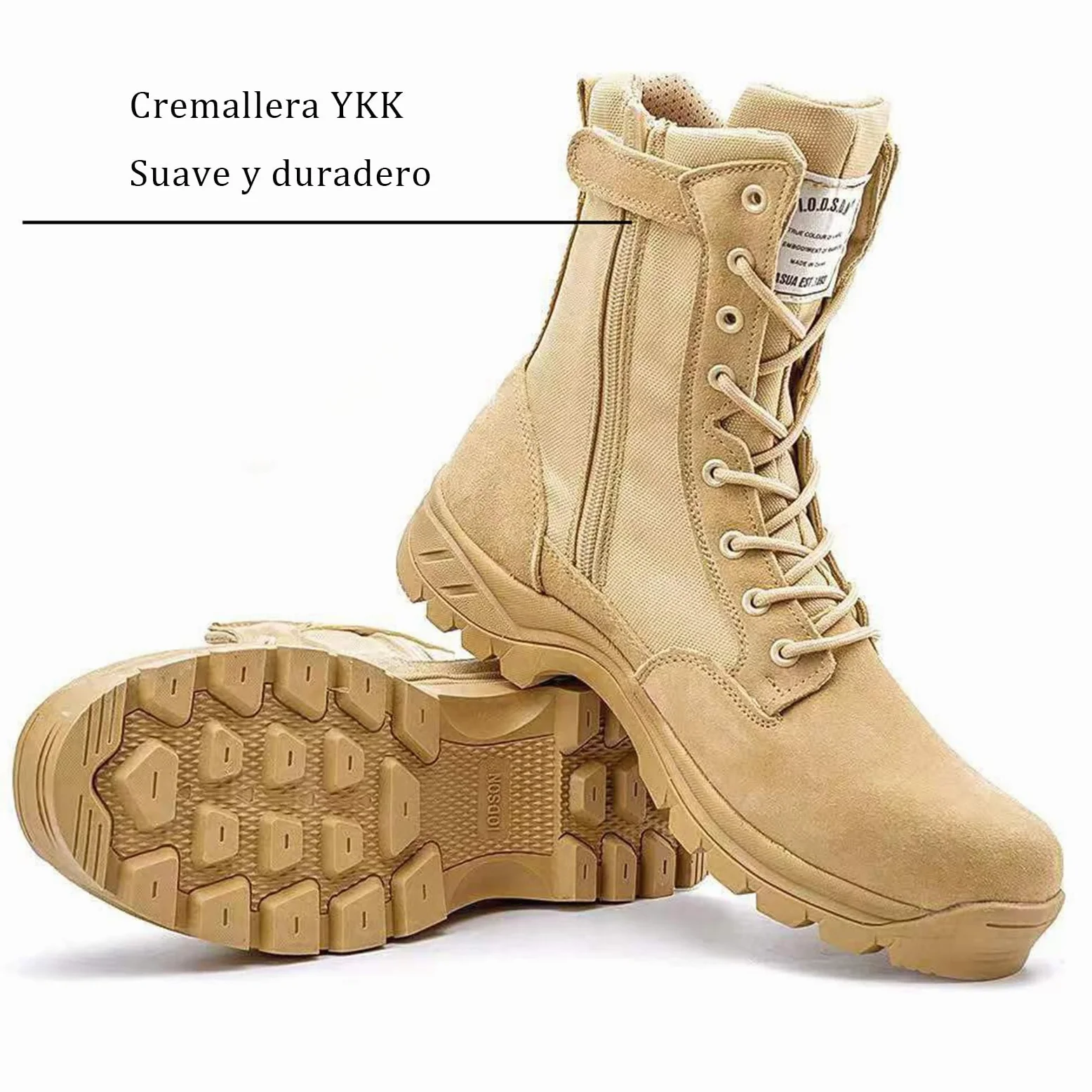 Botas de Trabajo Tácticas Militares para Hombre Ligeras Botines de Combate para Motocicleta y Montañismo Botas Policiales con Cremallera YKK