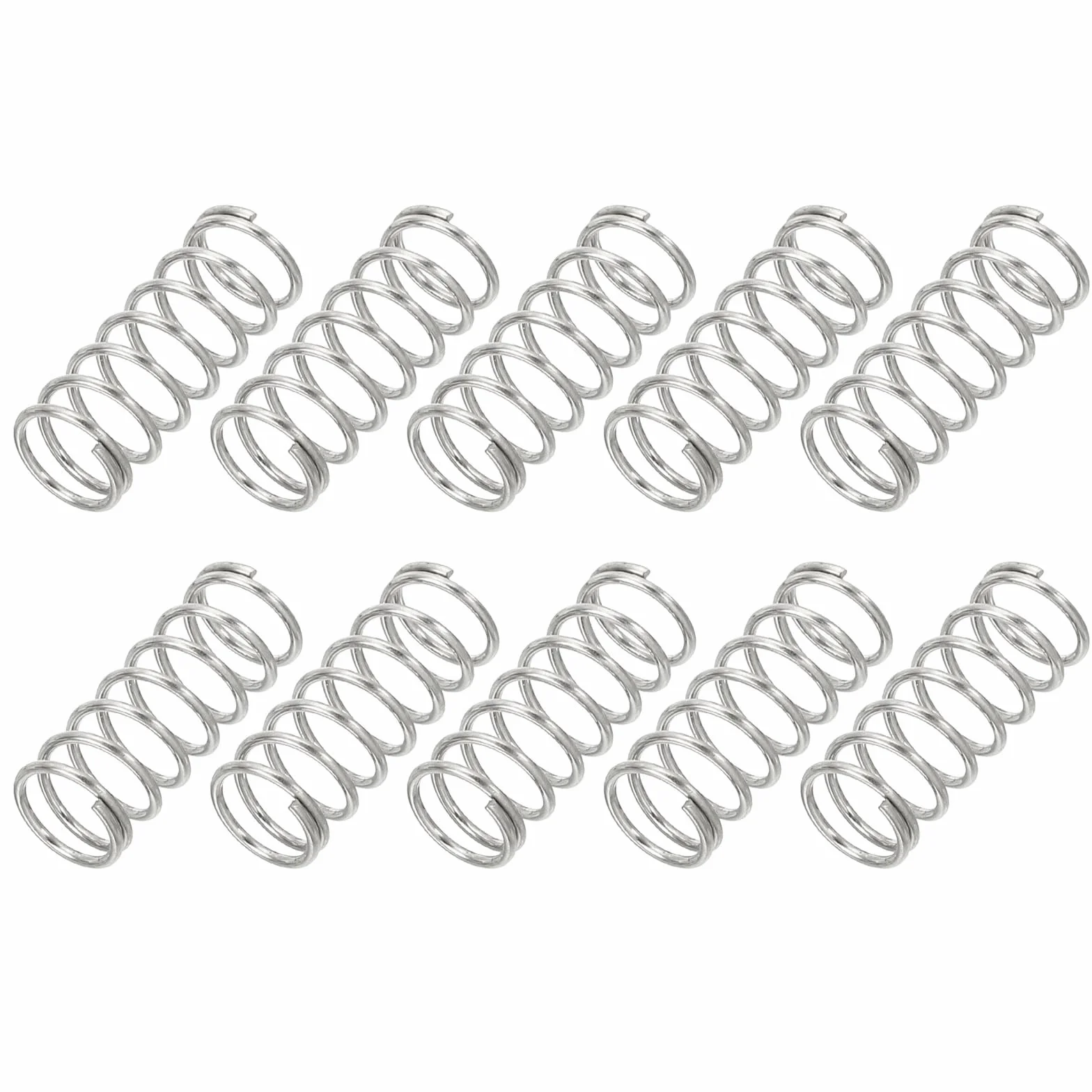 Resorte de Compresión 0.8mm x 8mm x 20mm, 10 Piezas Acero Inoxidable 304 Muelles Pequeños
