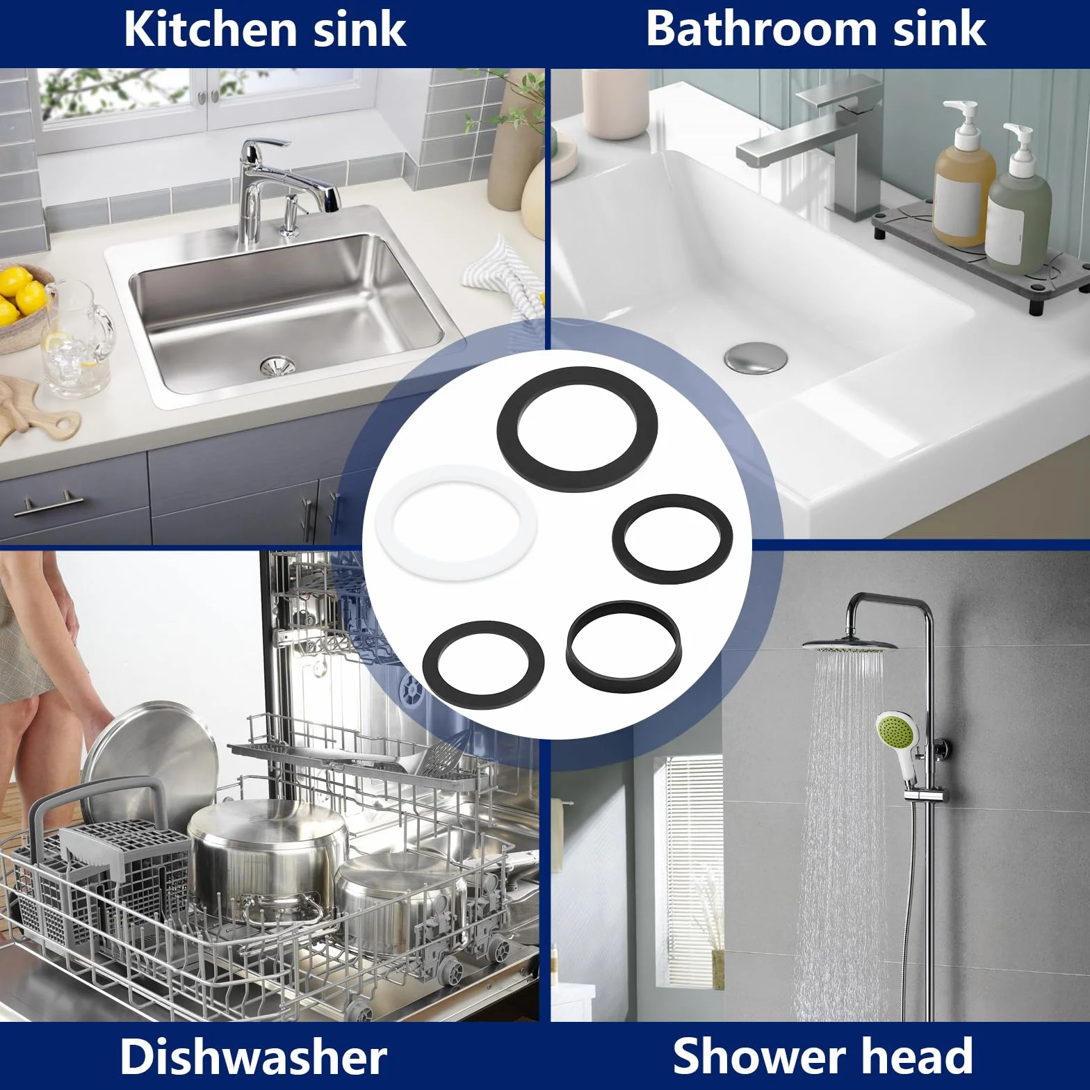 Juego de Juntas para Desagüe 40/45/56 mm Sifón Fregadero Lavabo