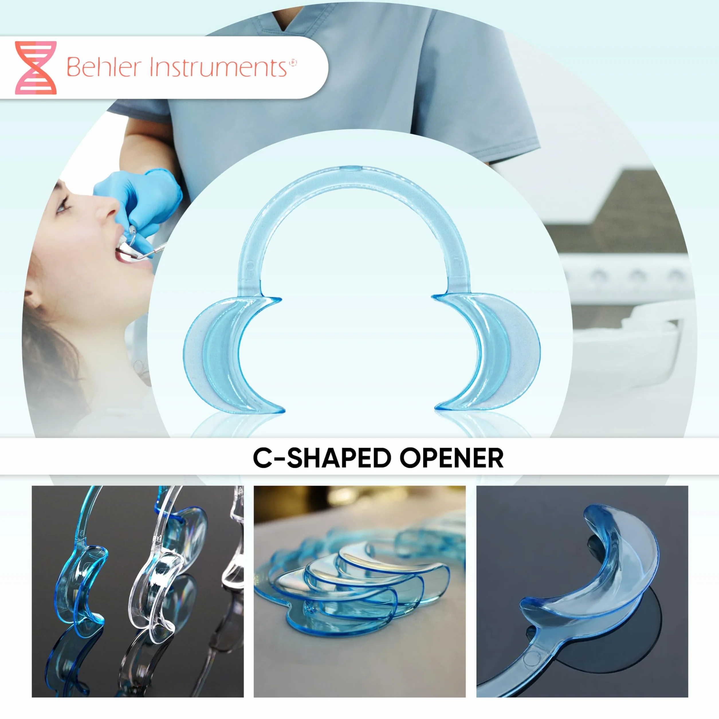 Retractor dental en forma de C para adultos pack de 6 abre bocas separadores de mejillas y labios material de grado médico reutilizables esterilizables