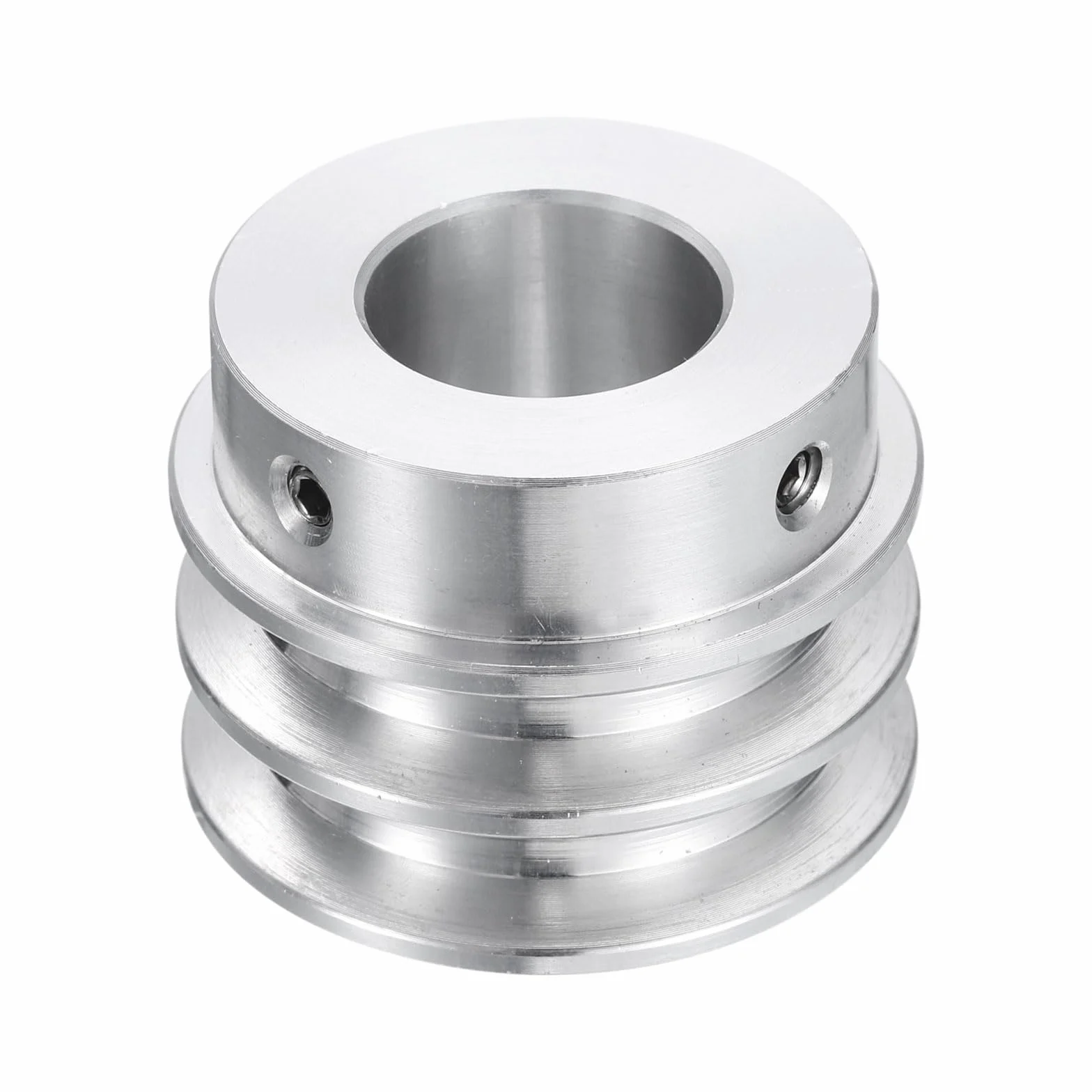 QUARKZMAN Polea en V de 19 mm Diámetro Exterior 40 mm Doble Ranura Aleación de Aluminio para Eje Motor 6 mm (1/4")