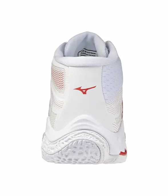 Mizuno Wave Lightning Elite MD Zapatillas Blancas Rojas Mujer 2026