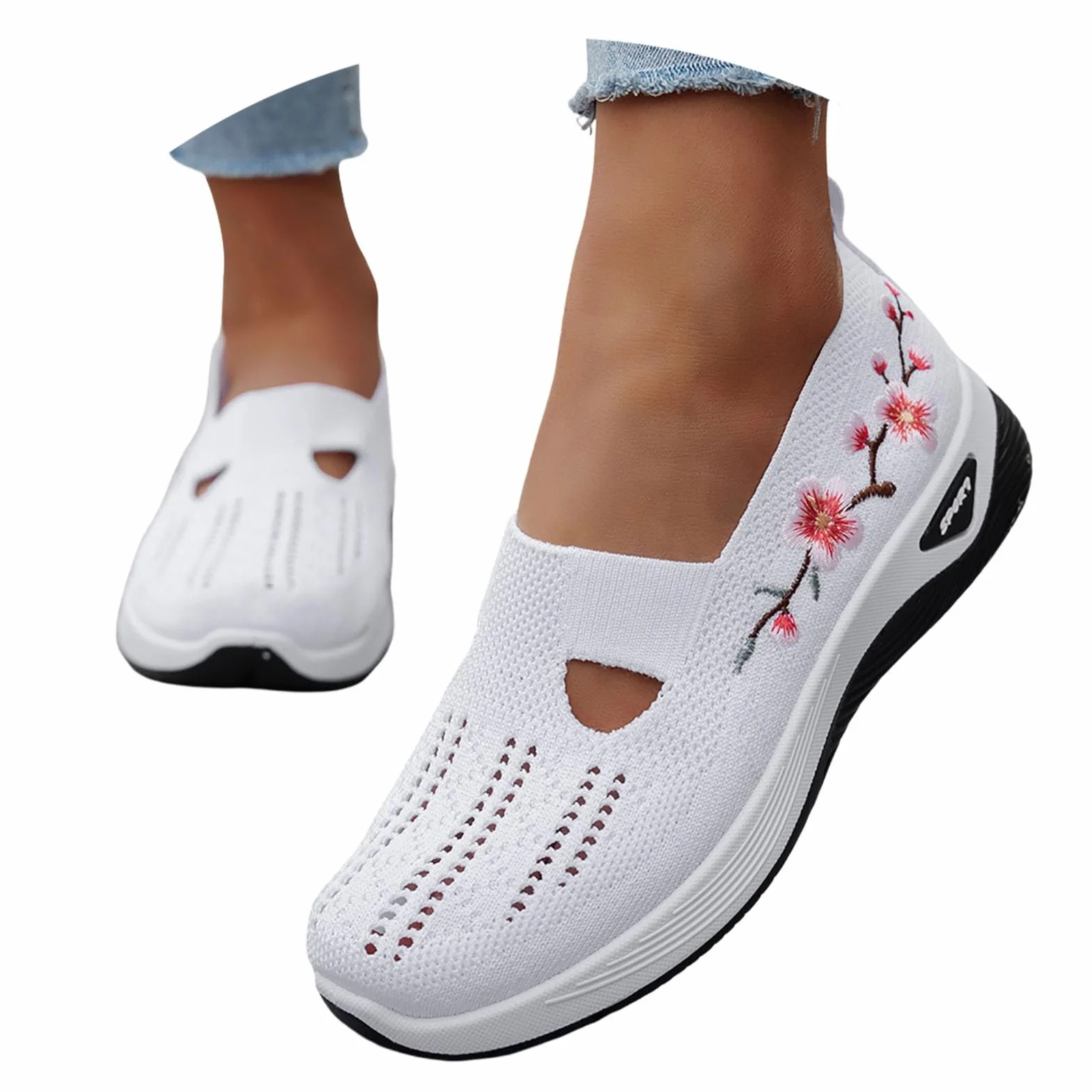 Zapatillas Ortopedicas para Mujer Zapatos sin Cordones para Caminar Ortopedicos Zapatos Mujer Comodos y Ligeros Sandalias Transpirables y Antideslizantes Zapatillas Malla