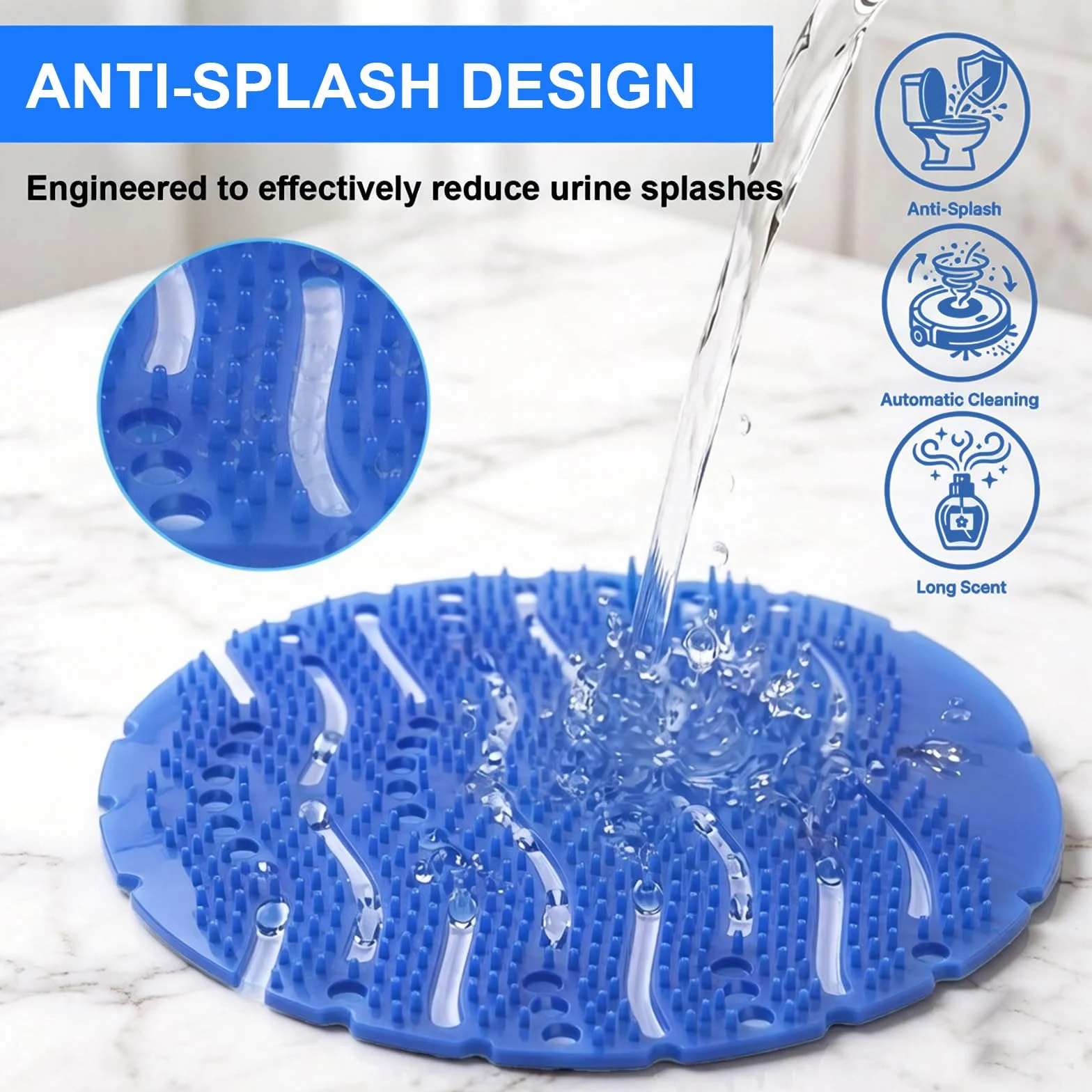 Rejillas Urinario con Fragancia 16 Piezas, Filtro Anti Olor y Anti Salpicaduras, Desodorante WC Universal PVC