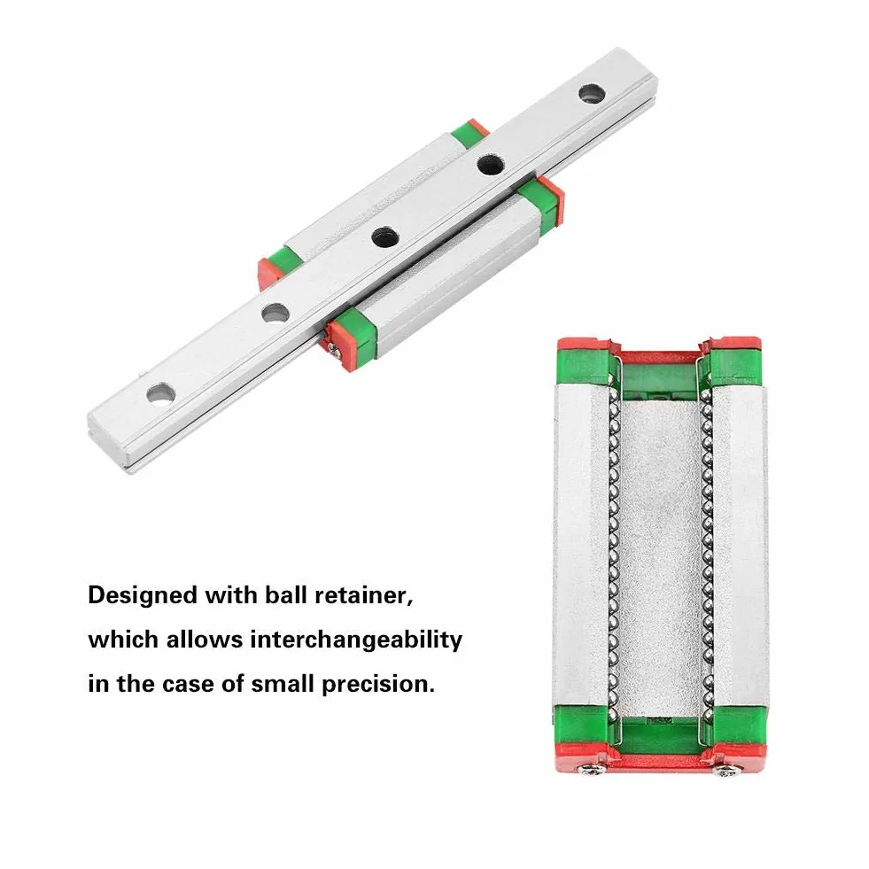 Zunate MGN9H Guía lineal en miniatura 100mm Carril guía 9mm + bloque deslizante