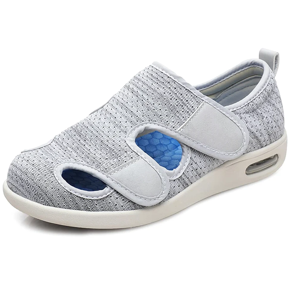 W&LESVAGO Zapatos para diabéticos para mujer, sandalias ligeras y cómodas con cojín de aire, zapatos para caminar para ancianos, pies hinchados para interiores y exteriores