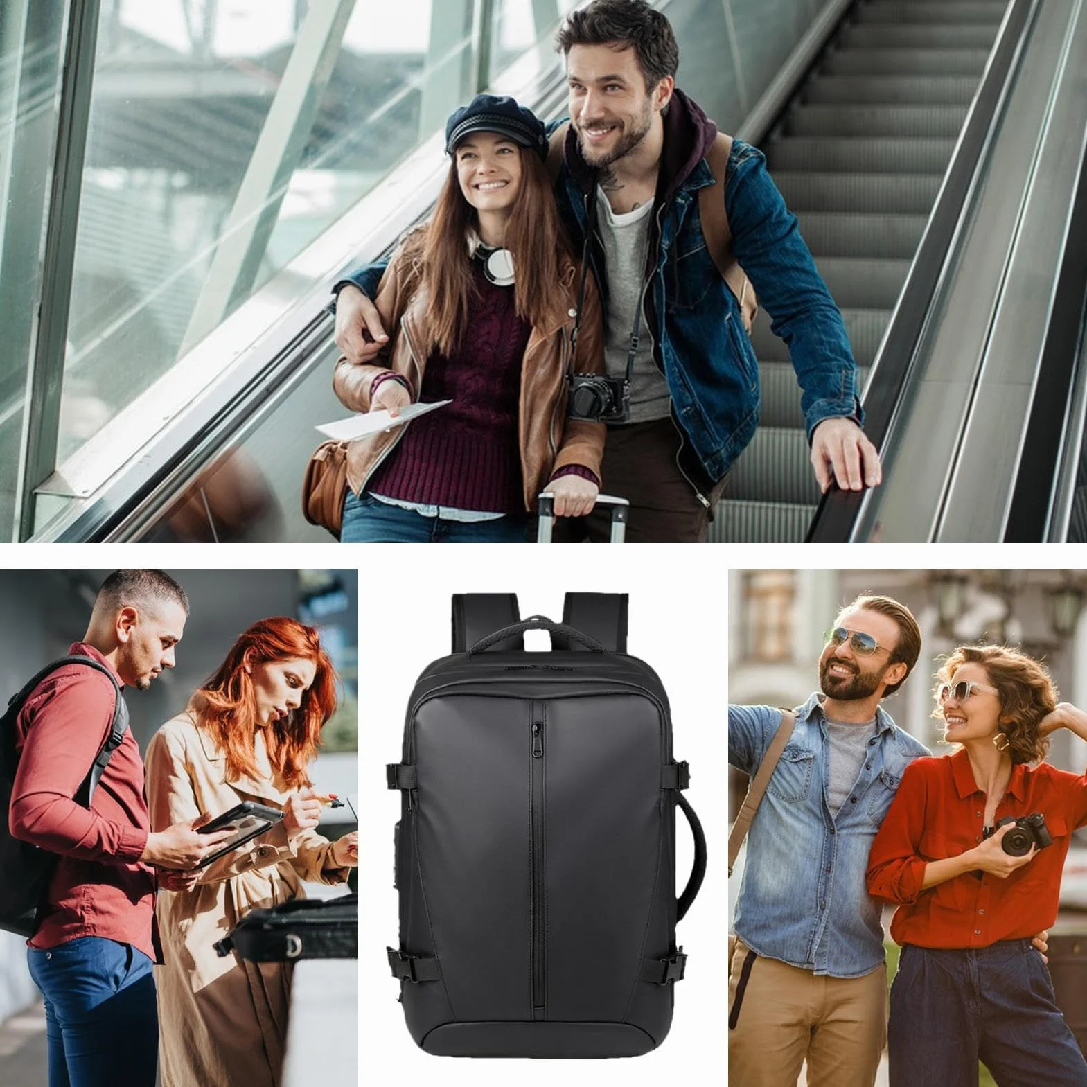 Mochila de viaje con compresión al vacío Mochila Escolar de Doble Tirante | Mochila de Compresión de Aire para Hombres Mujeres Bolsa Escolar Viaje Vacaciones Gimnasio Deporte