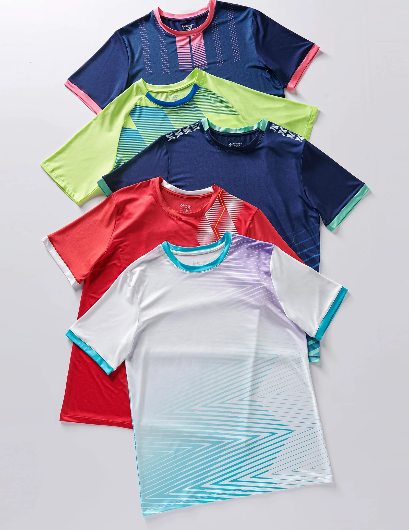 Liberty Imports Athletic Crew Neck Short Sleeve T Shirts Camiseta Hombre (Pack de 5)