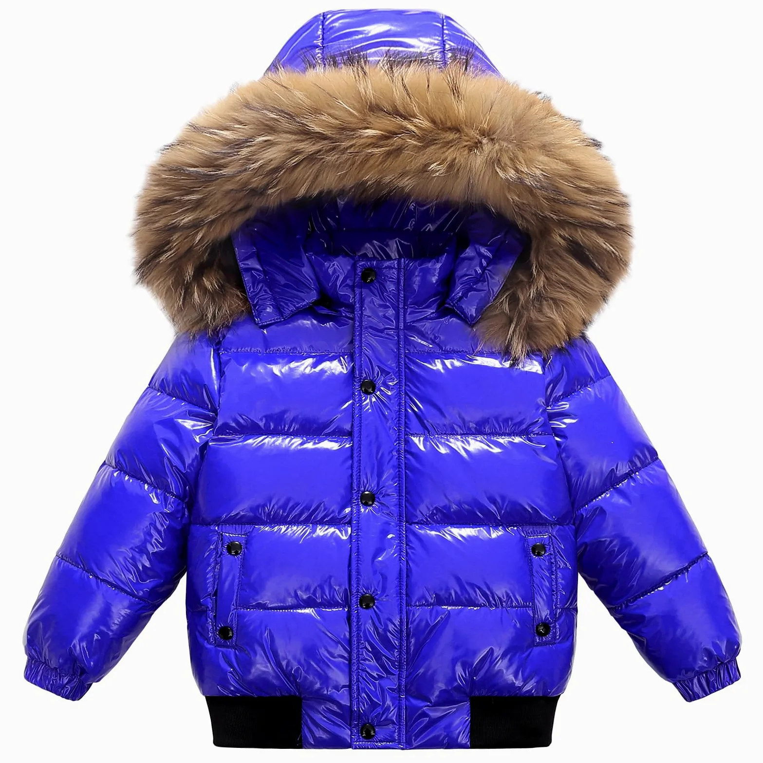 Niños Chaqueta de Plumas con Capucha de Cuello Peludo Arbigo de Invierno Niñas Abrigo Engrosada Cálida