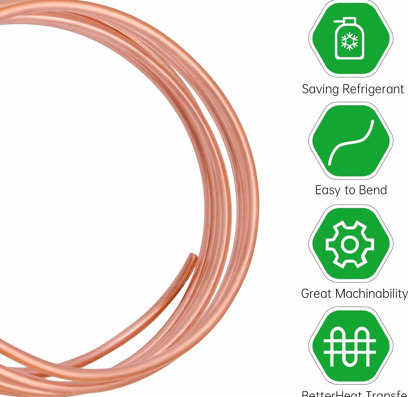 Tubo de Cobre Flexible 4mm 2m para Frigoríficos Aire Acondicionado