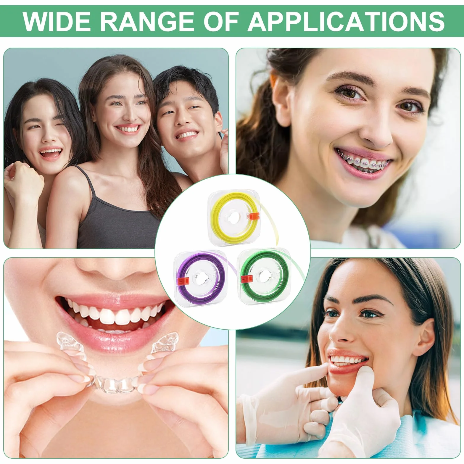Zimoer Papel de lija dental 3 volúmenes tiras pulido 20/30/50μm grano 4mm