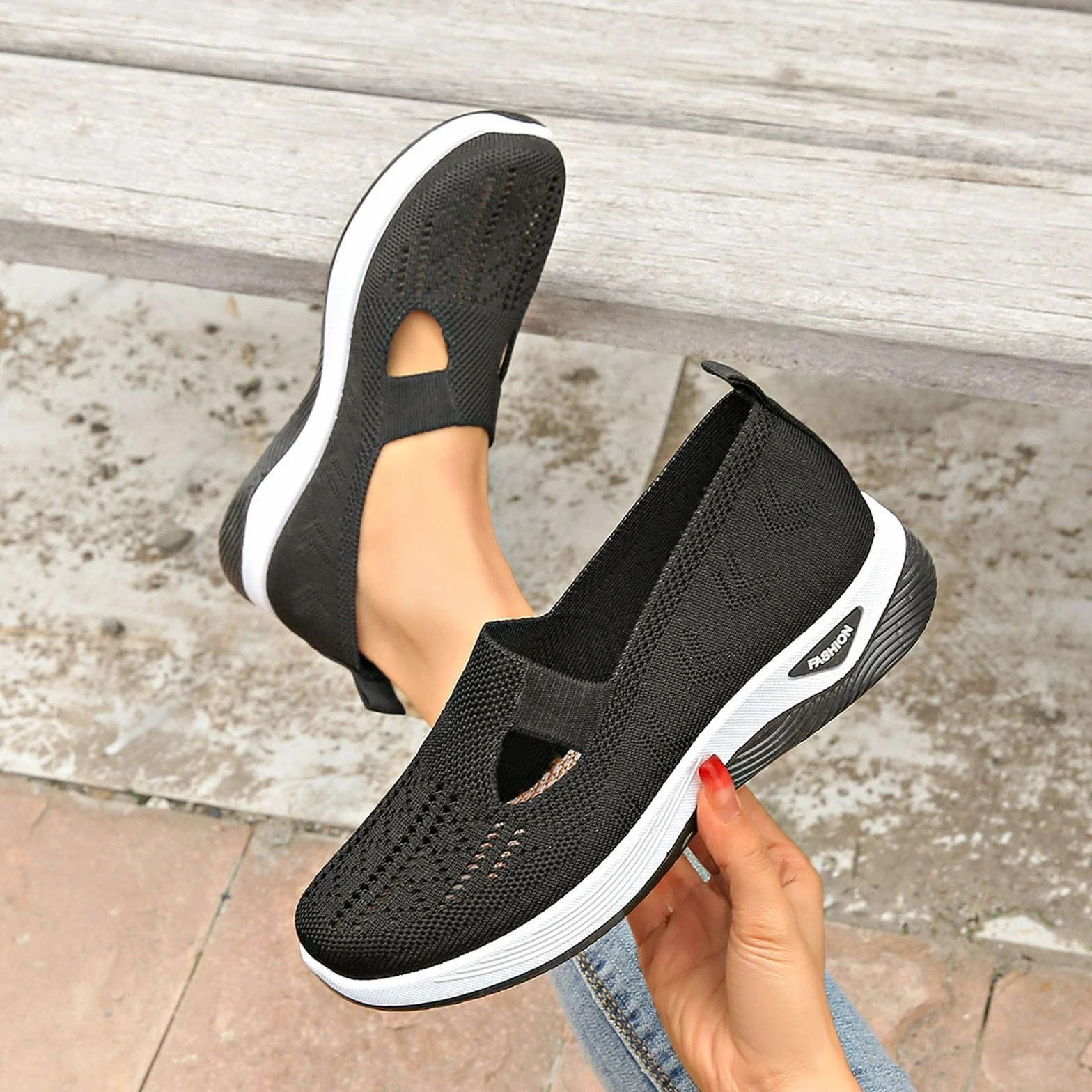Zapatos Verano Mujer Ortopedicas Zapatillas sin Cordones Comodos Ligeros Sandalias Palas Transpirables Manos Antideslizantes Calzado Malla Deporte Senderismo 35-44