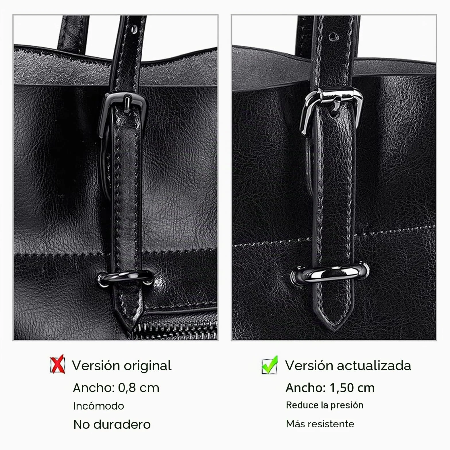 S-ZONE Bolso de mano vintage de piel de vaca dividida de gran capacidad