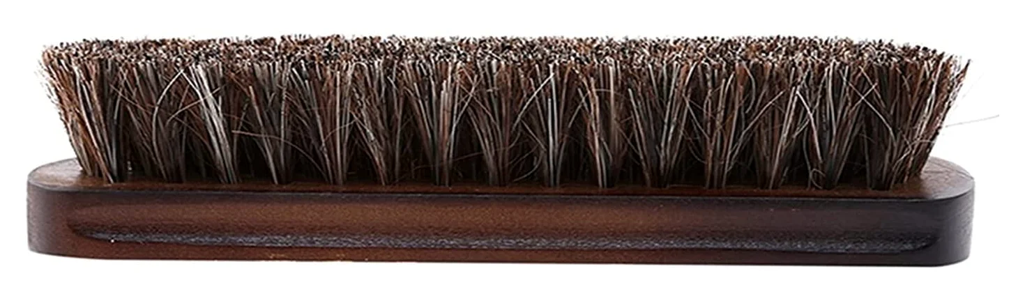 Cepillo for Zapatos, Cepillo for Zapatos de Crin, Mango de Madera for pulir, Cuero Natural, Crin Real, Botas Suaves, Herramienta de Limpieza for pulir, Cepillo