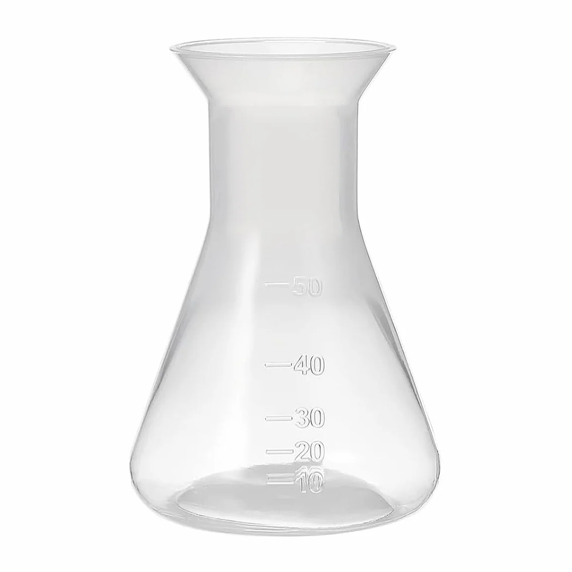 Gorise 5 matraces cónicos de laboratorio graduados de plástico 50 ml transparentes para experimentos científicos