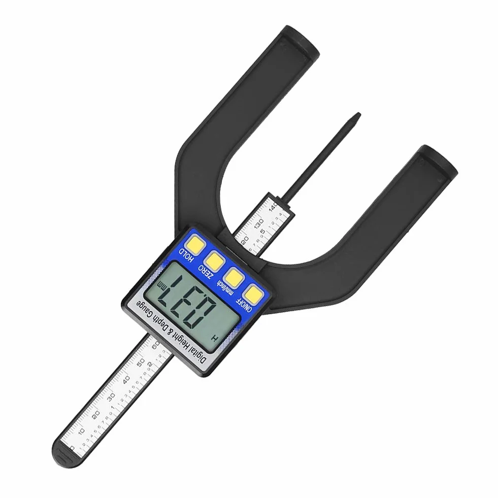 Medidor de profundidad digital 0-80 mm con base magnética para sierra de mesa