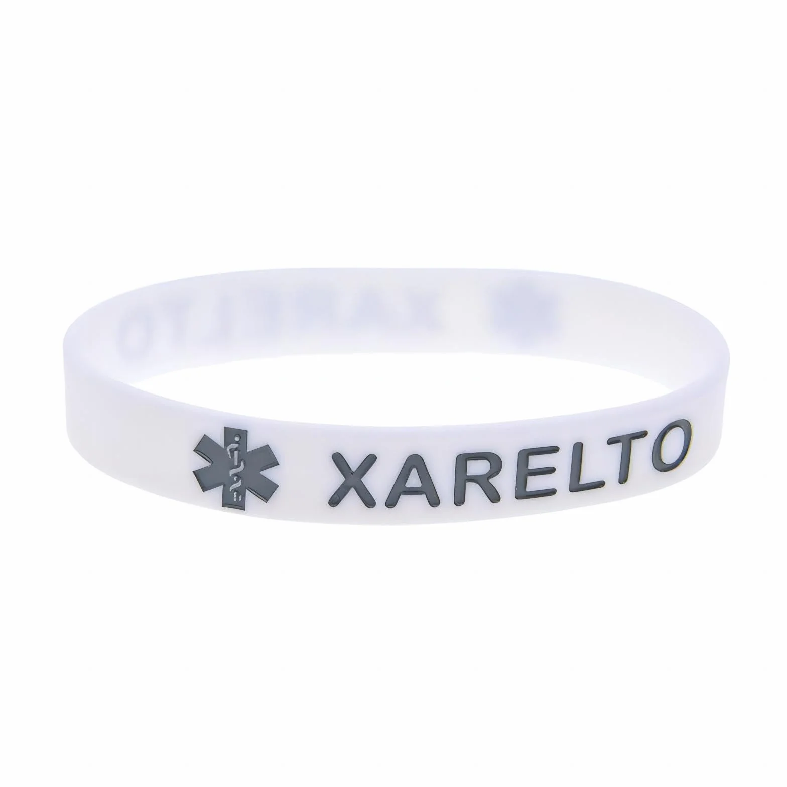 Pulseras de silicona XARELTO de alerta médica, elásticas, para hombres y mujeres, talla única