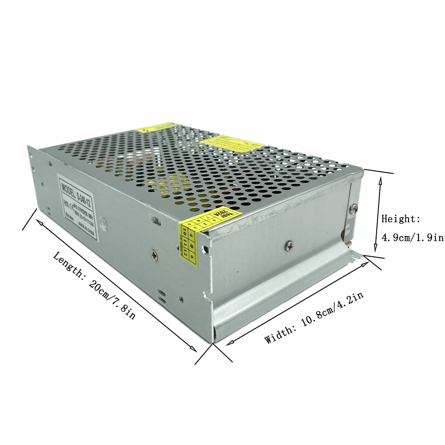 Fuente de alimentación 12V 20A 240W AC220V a DC12V transformador de conversión con protección contra cortocircuito y sobrecarga