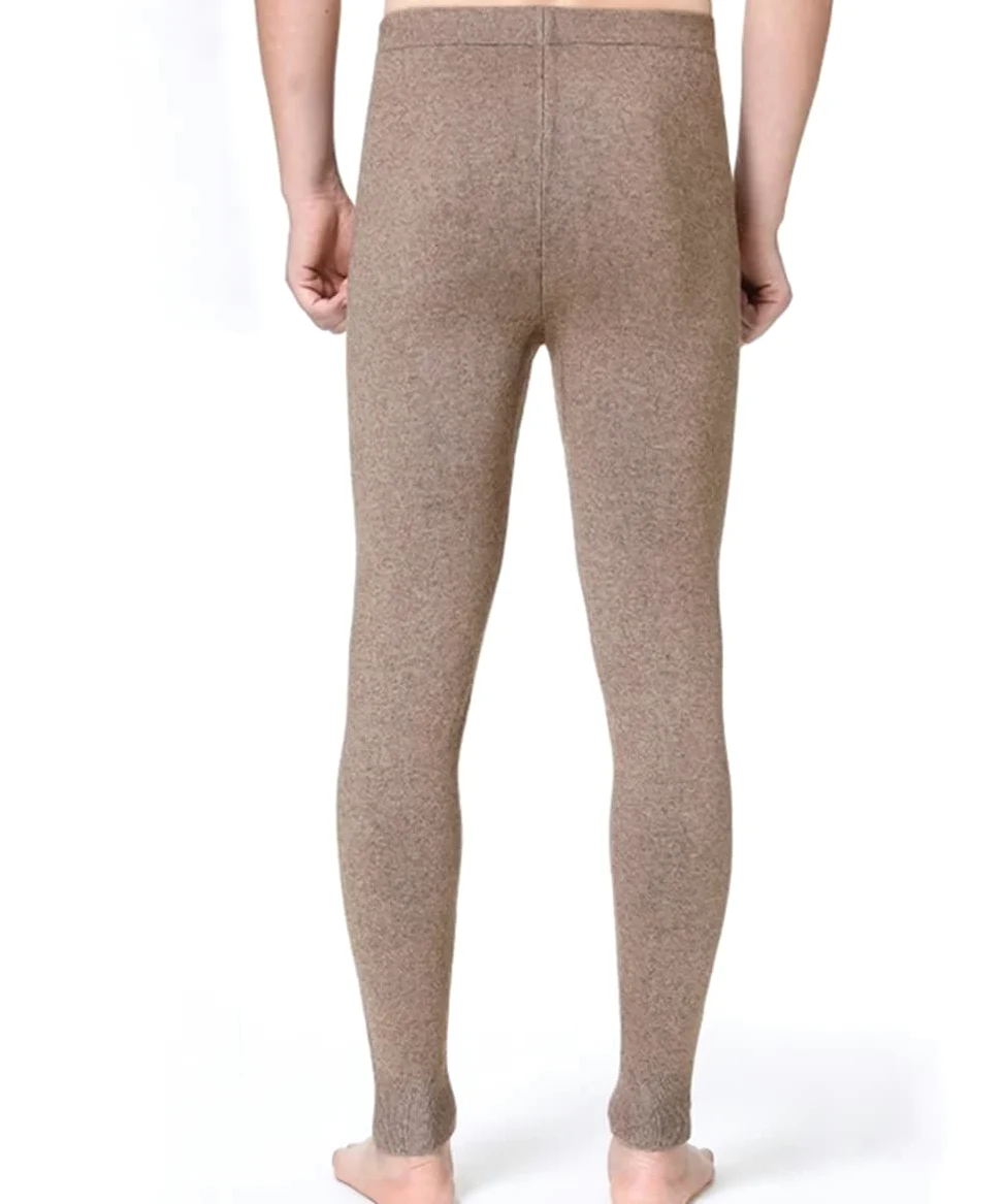DongBao Pantalones de Ropa Interior térmica para Hombres 100% Cachemira Pantalones de Capa Base térmica