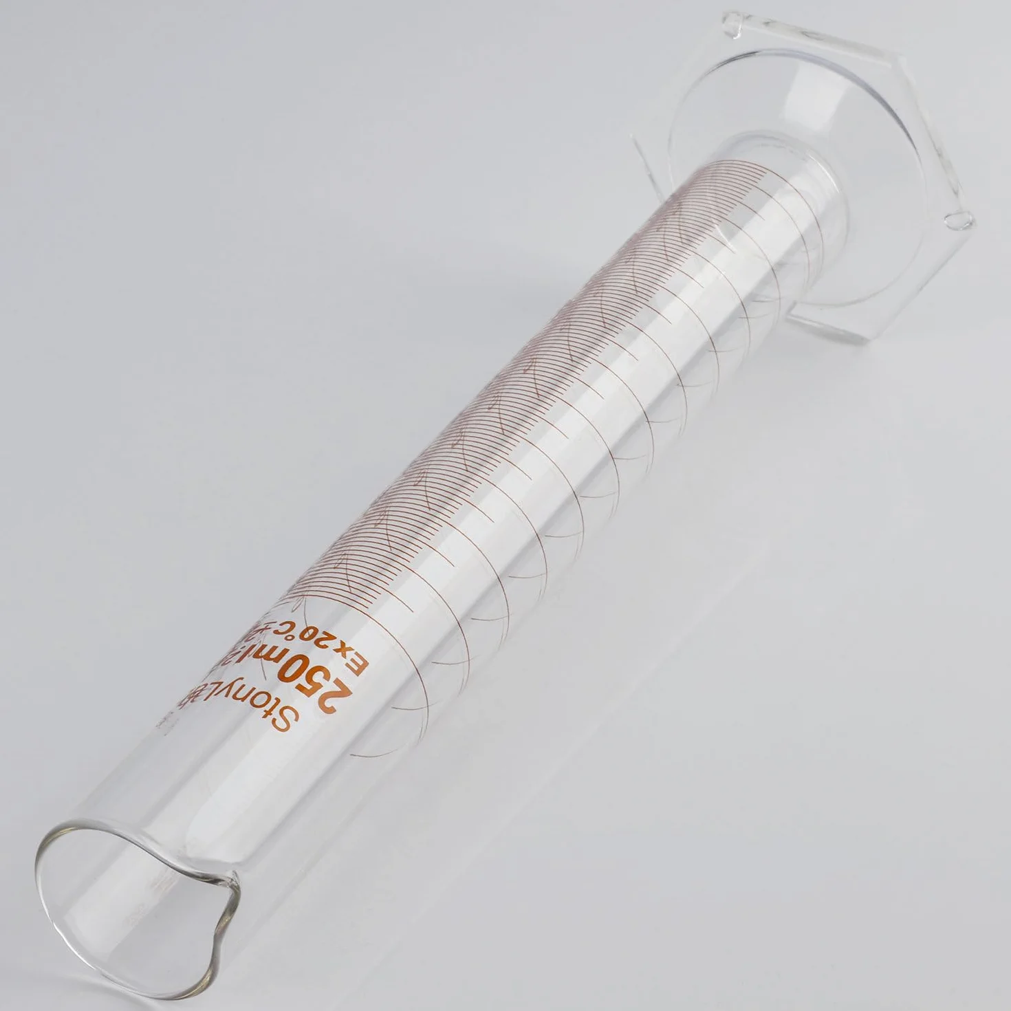 Cilindro Graduado de Vidrio de Borosilicato 250 ml, Paquete de 2 con Base Hexagonal
