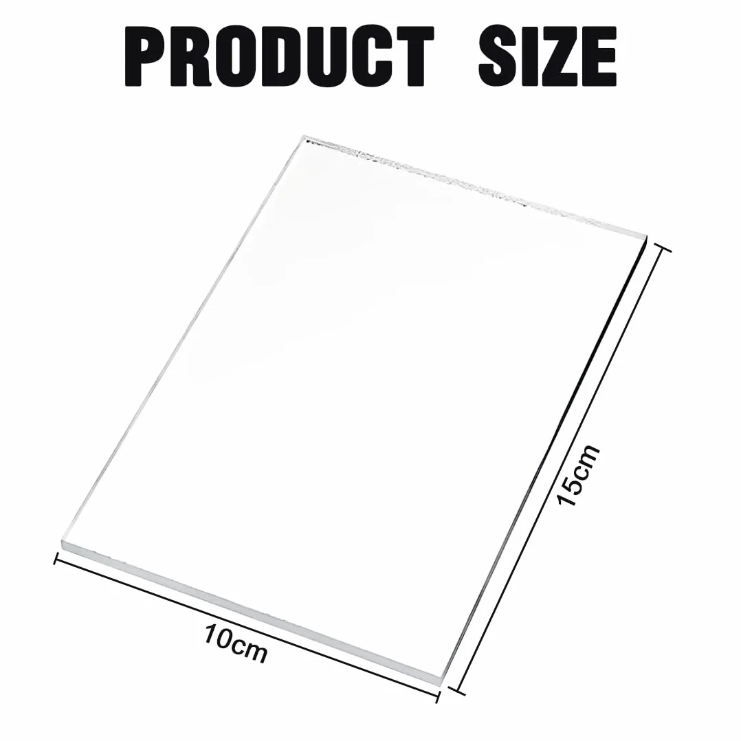 Placas de Metacrilato Transparente 150x100x2mm Pack 6 - Plexiglás para Manualidades, Dibujo, Impresión y Marco de Fotos