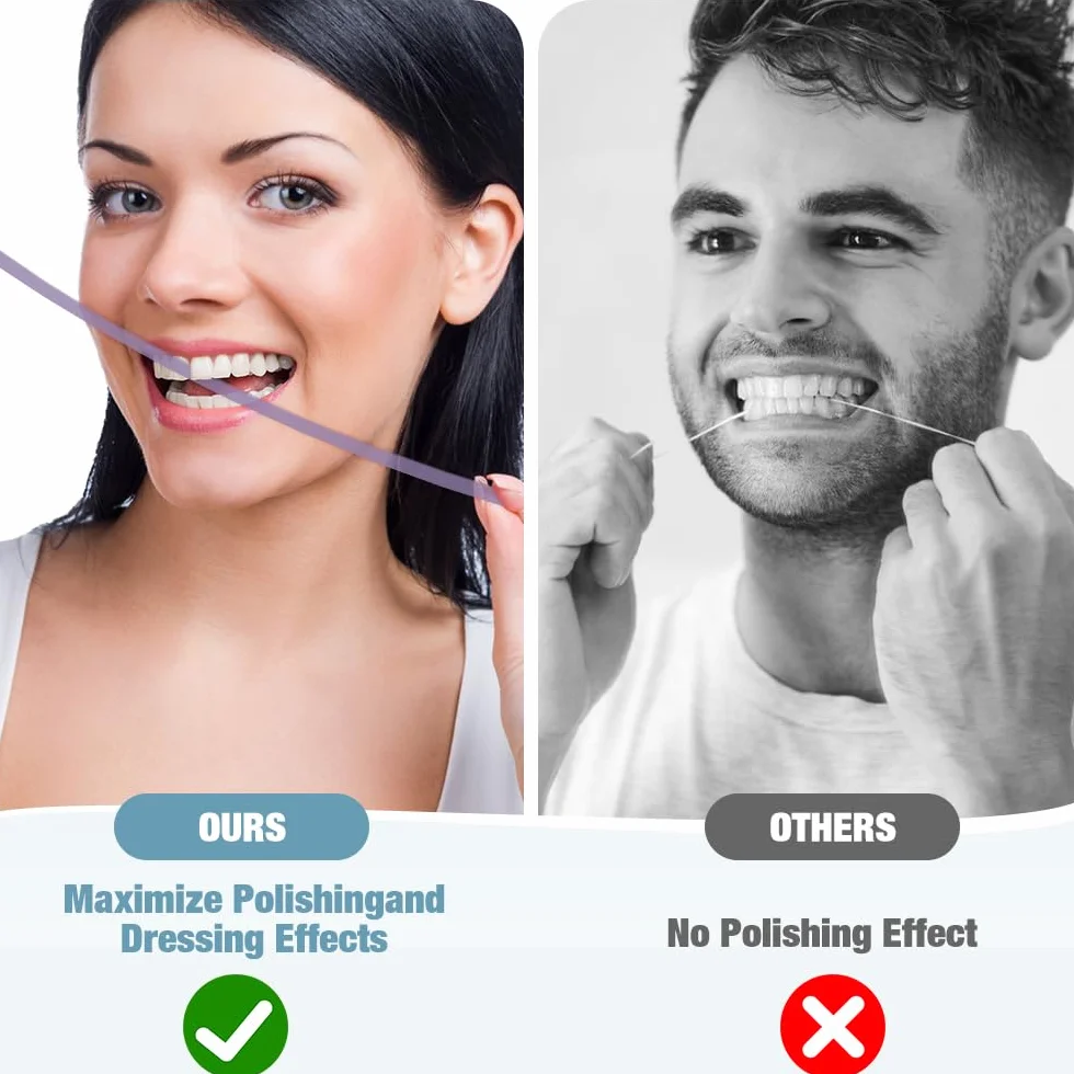 Mizikuu Papel de lija dental 60 piezas tira de pulido interdental para higiene bucal