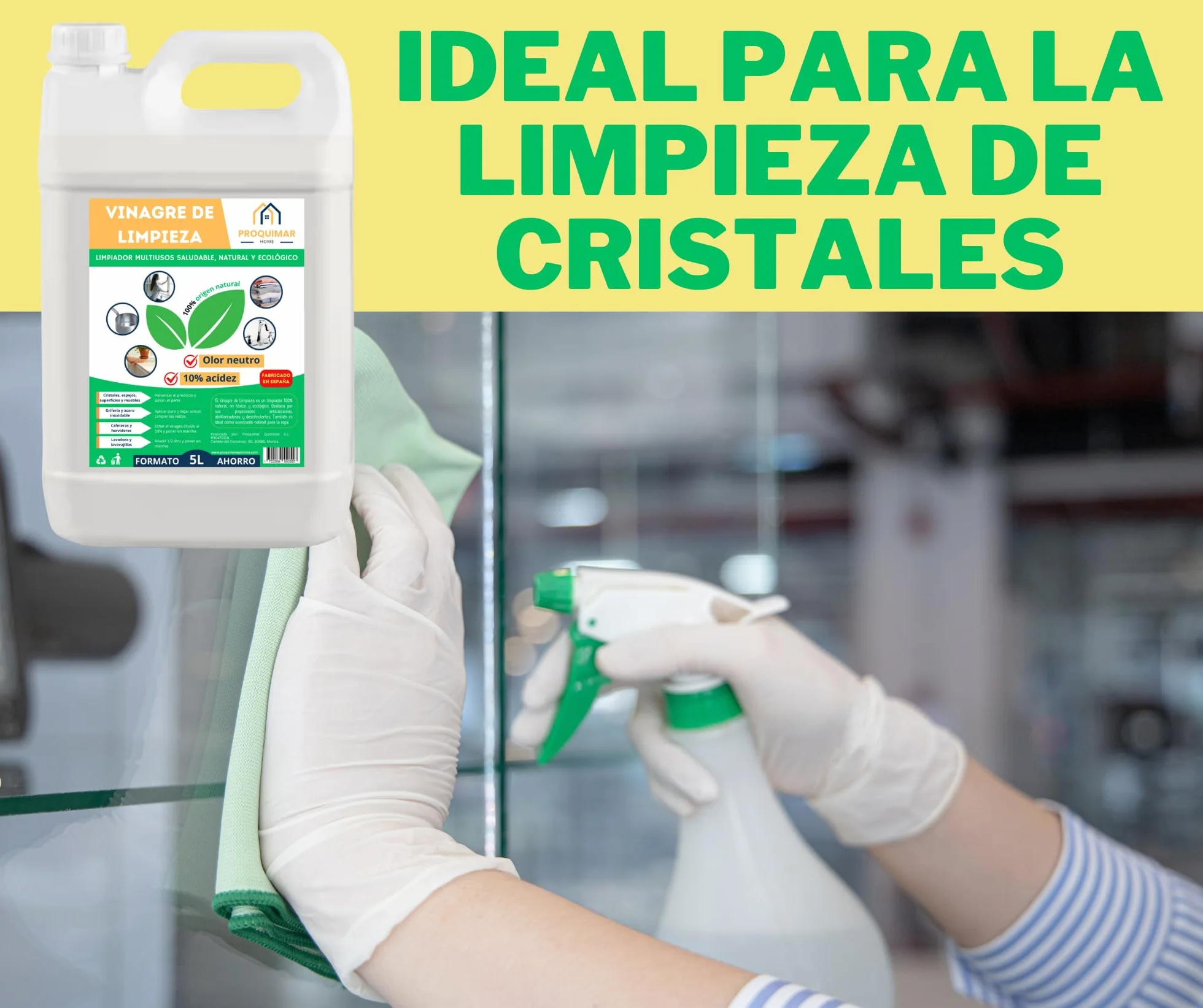 Vinagre de Limpieza 10º Limpiador Natural Multiusos Desengrasante Desinfectante Ecológico