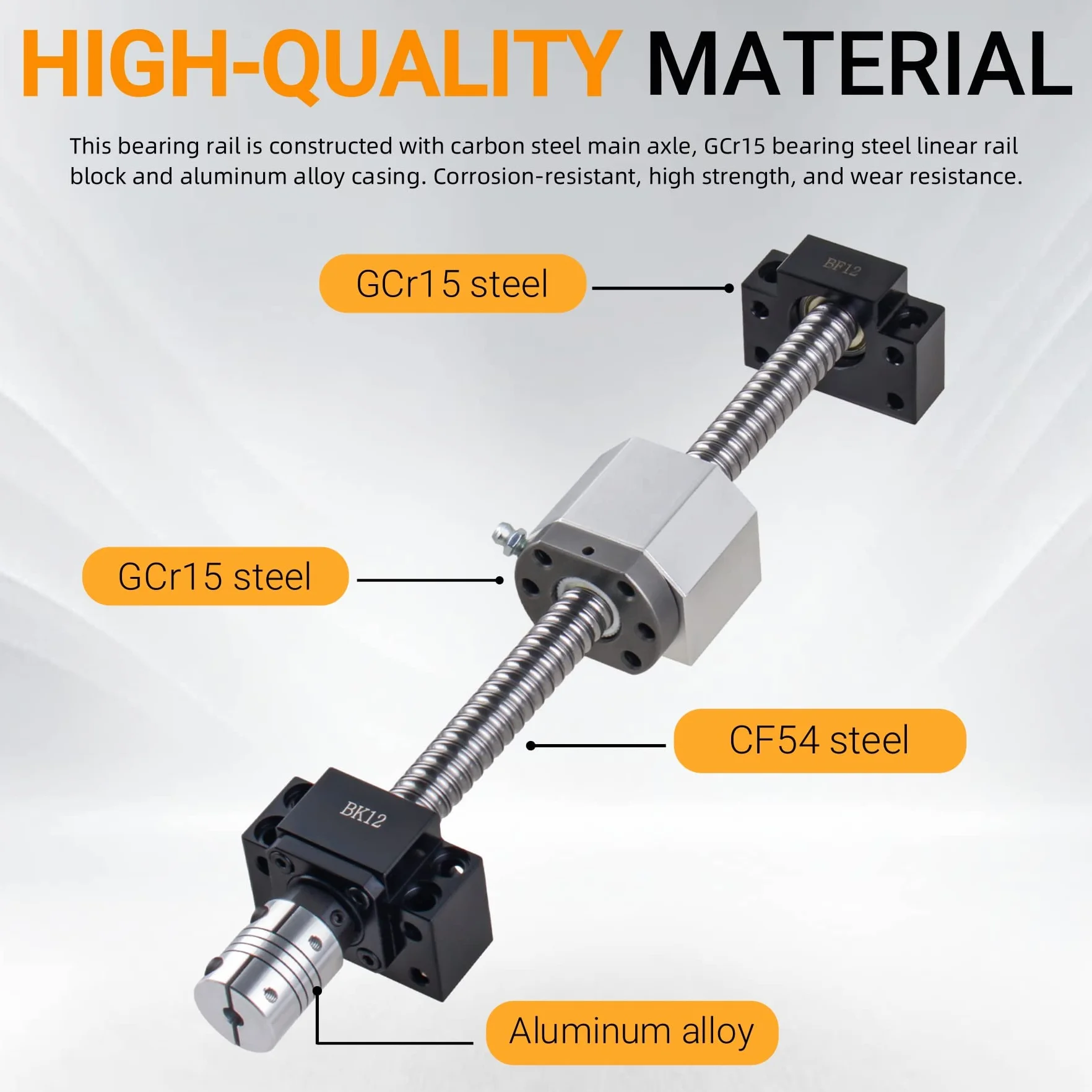 Husillo de bolas SFU1605 300 mm acero inoxidable guía lineal BK12/BF12 tuerca DSG16H para máquina de grabado