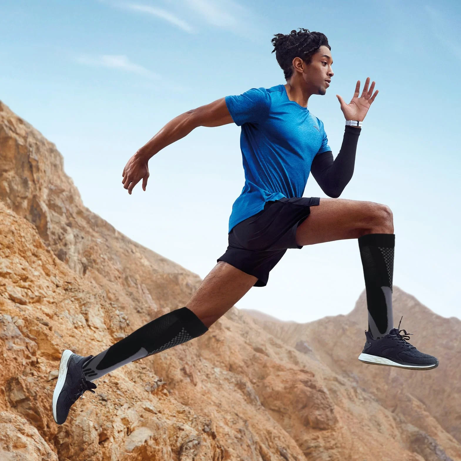 OSLEN Medias de compresión para hombre, calcetines de compresión para hombre y mujer, calcetines de compresión para deportes, vuelo, correr, viajes, ciclismo, fútbol, enfermeras, 15-20 mmHg
