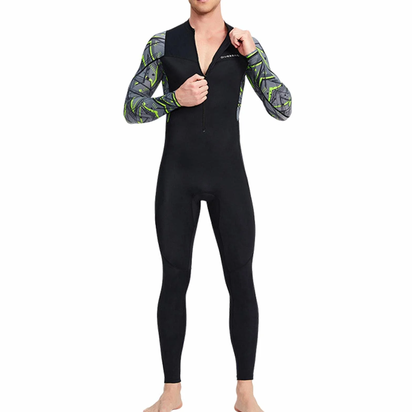 Traje de neopreno para hombre, con cremallera frontal, protección contra erupciones, surf, natación, buceo, negro, XL