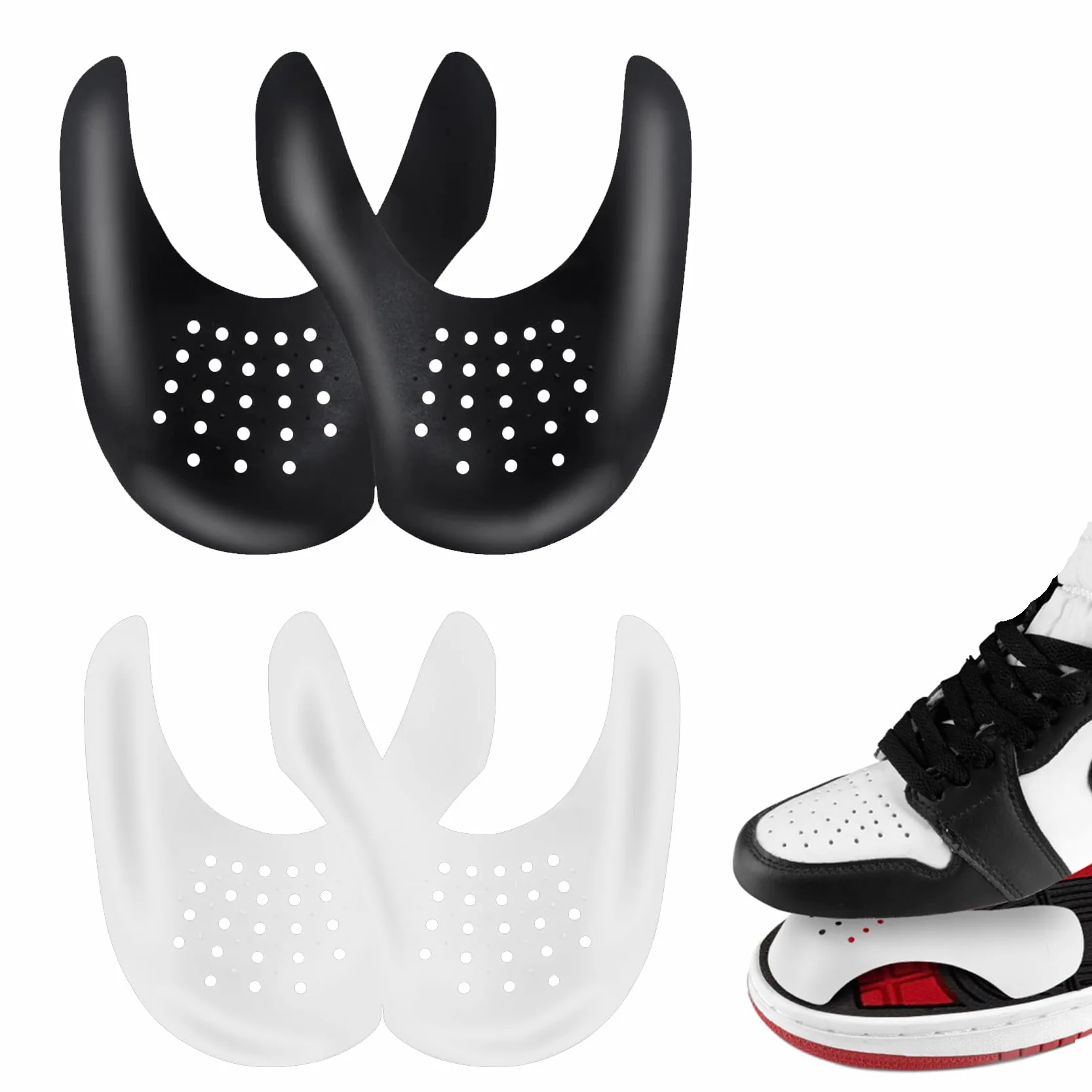 2 Pares Escudo de Zapatos, Protectores para Zapatillas de Deporte, Protector de Arrugas de Zapatos, Prevenga Hendidura del Pliegue del Calzado Deportivo (S: Talla 35-39)