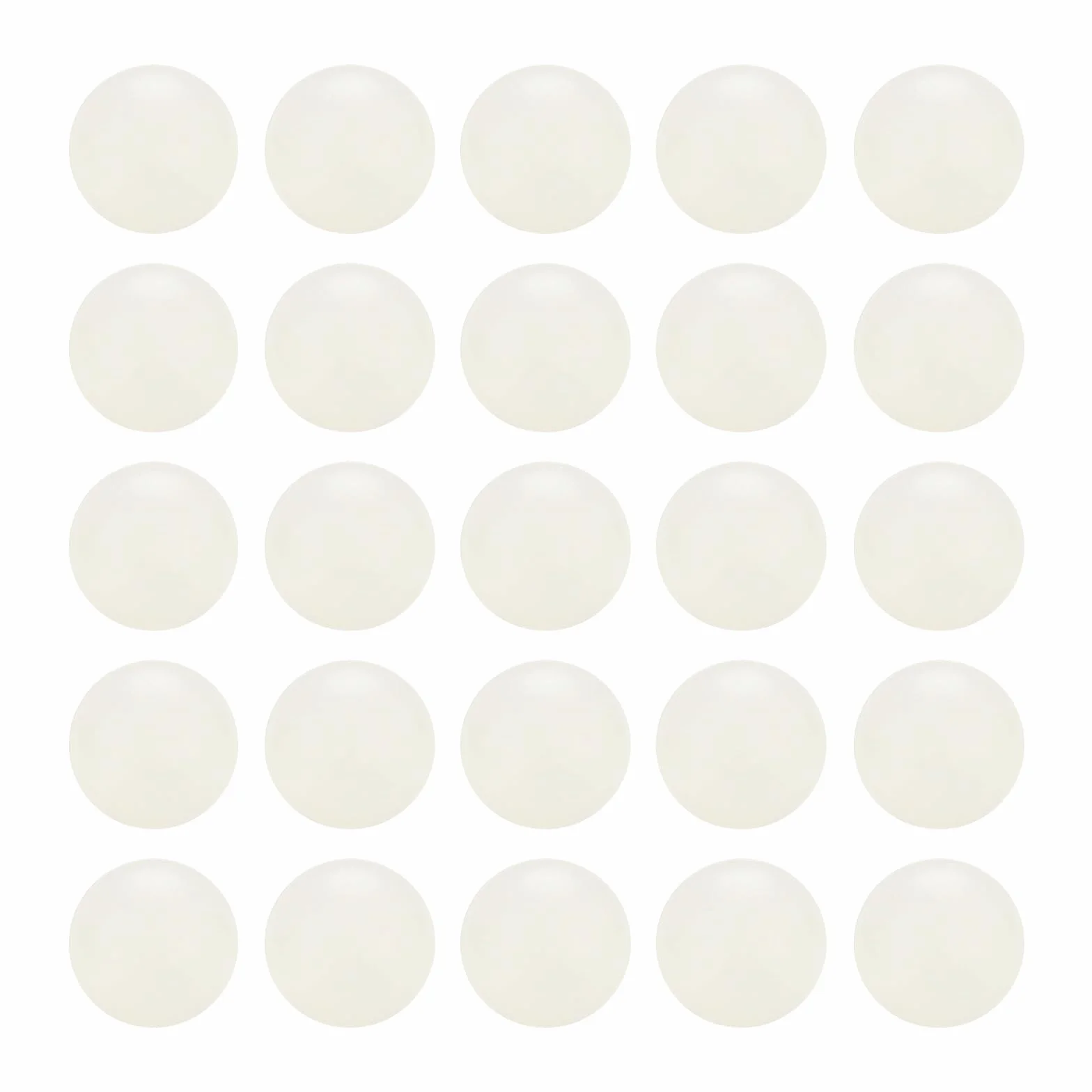 Bolas De Cojinete De Nylon 1/2" 12.7mm Bola Maciza Pulida Precisión G2 Blanco 25Pcs