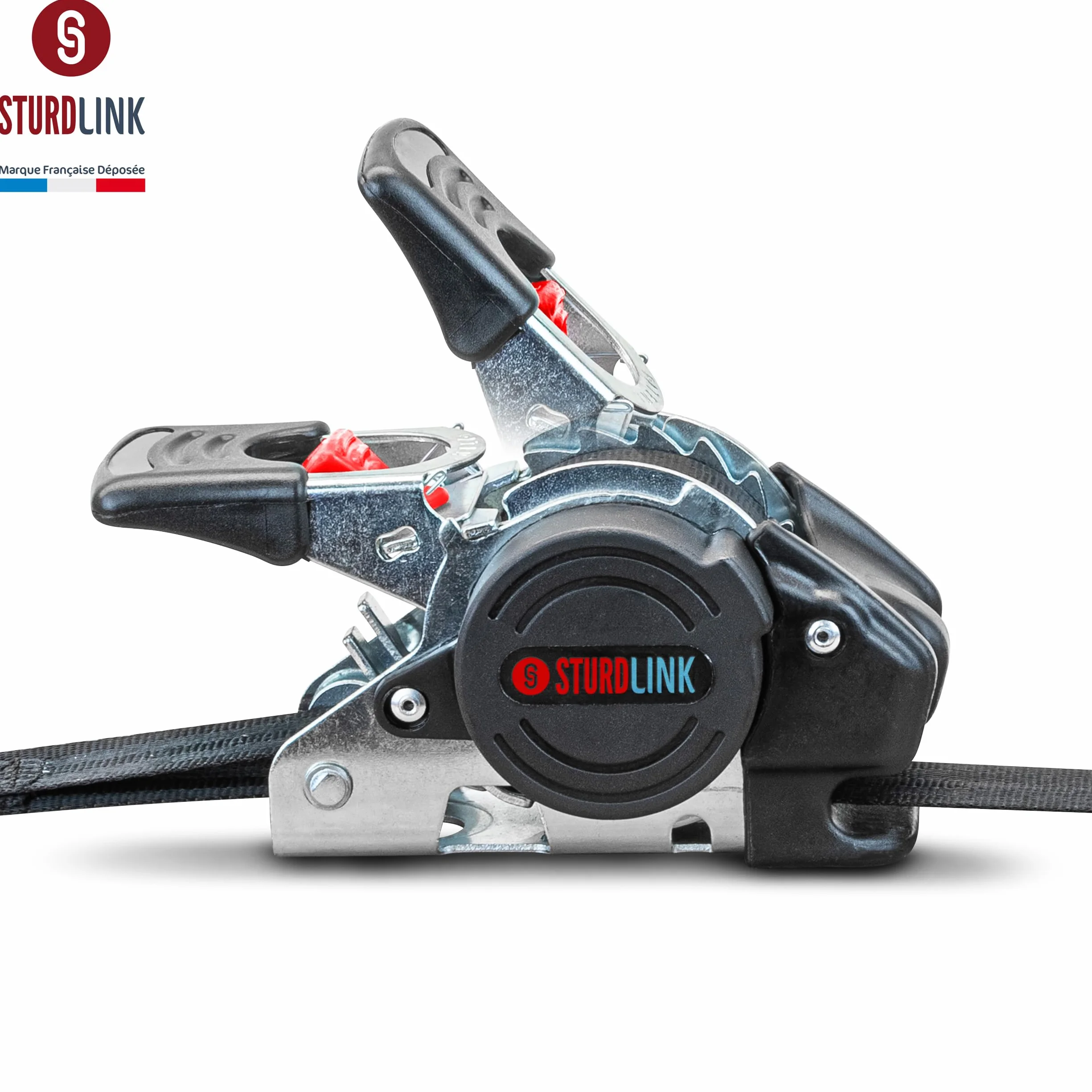 Cinchas de Amarre Carraca Autoenrollables 25mm 3m 300daN/600daN Ganchos Eslingas Trinquete Automatico x4 EN12195-2 Sturdlink®