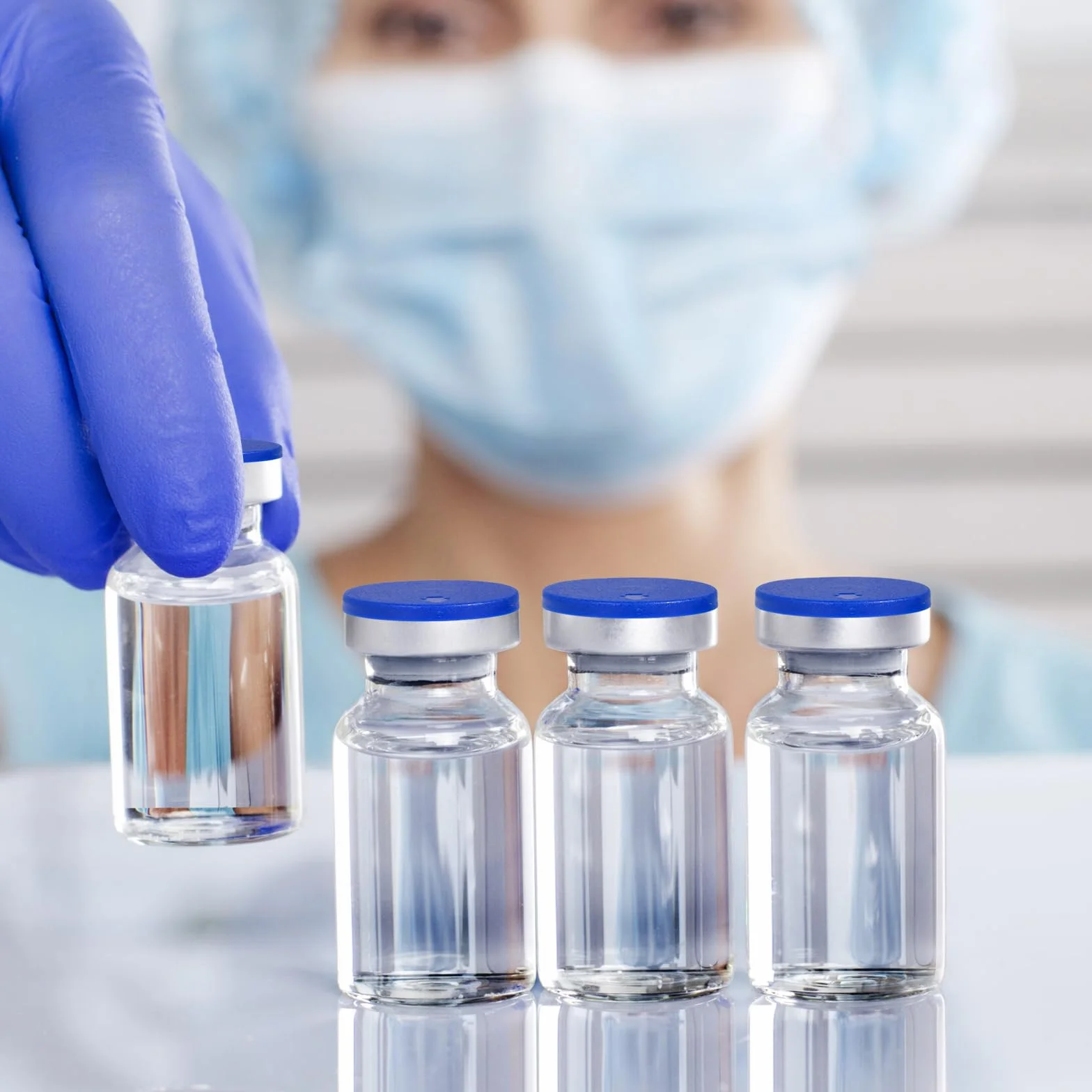 Viales de Muestra Sellados 10 ml, Vidrio Transparente con Puerto de Inyección Autorreparable, Vial Estéril Vacío 50 Piezas