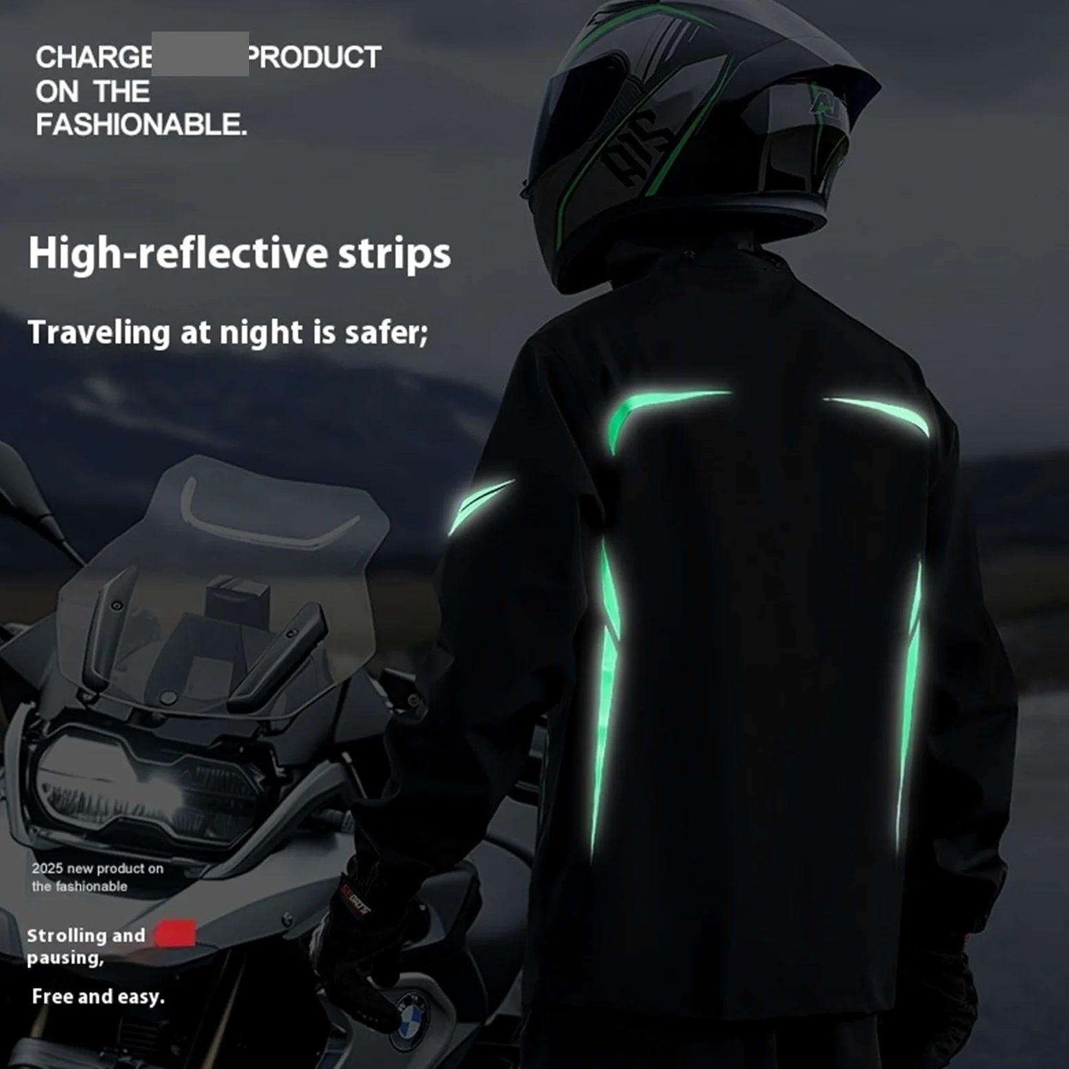 Traje de Agua 1 juego de pantalones impermeables for lluvia, traje impermeable dividido, for motocicleta, for hombre