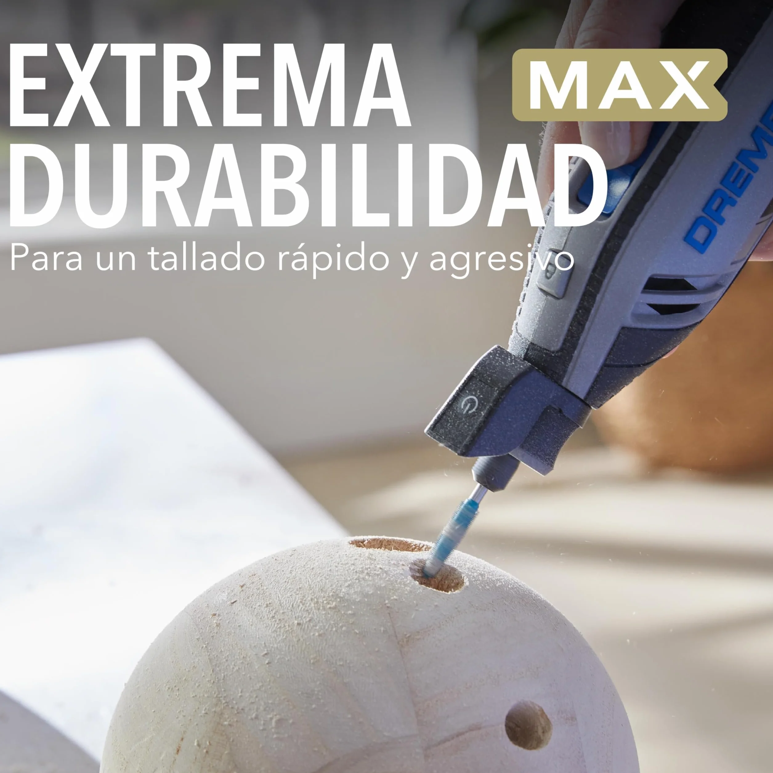 Dremel Max Power Carving Bit 9952, Acero Inoxidable, 6.35 mm, Cono para Tallar Madera Plástico Espuma Goma