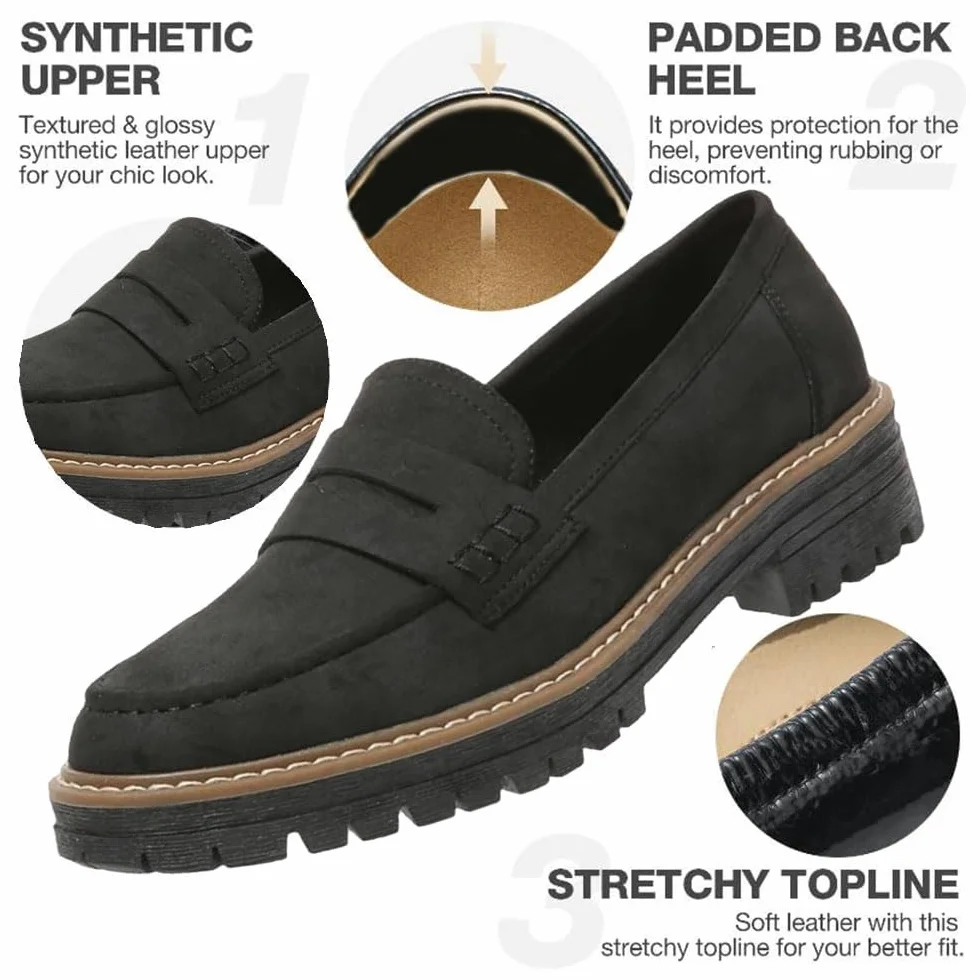 Mocasines con Plataforma, Mocasines Cómodos para Mujer, Mocasines con Plataforma para Mujer, Cómodos Y Sin Cordones, Moda Informal