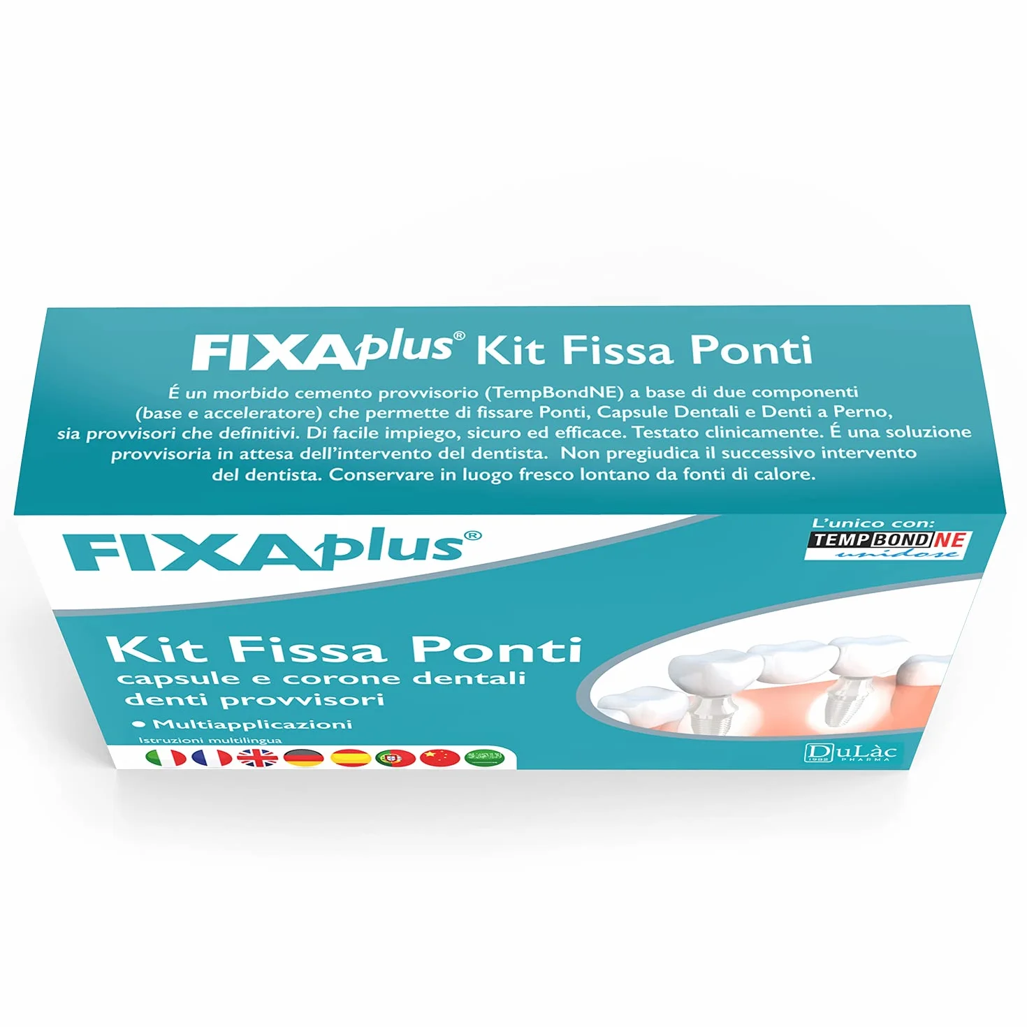 Kit con Cemento Dental Provisional para Implantes, Coronas y Puentes, Composite Autopolimerizable