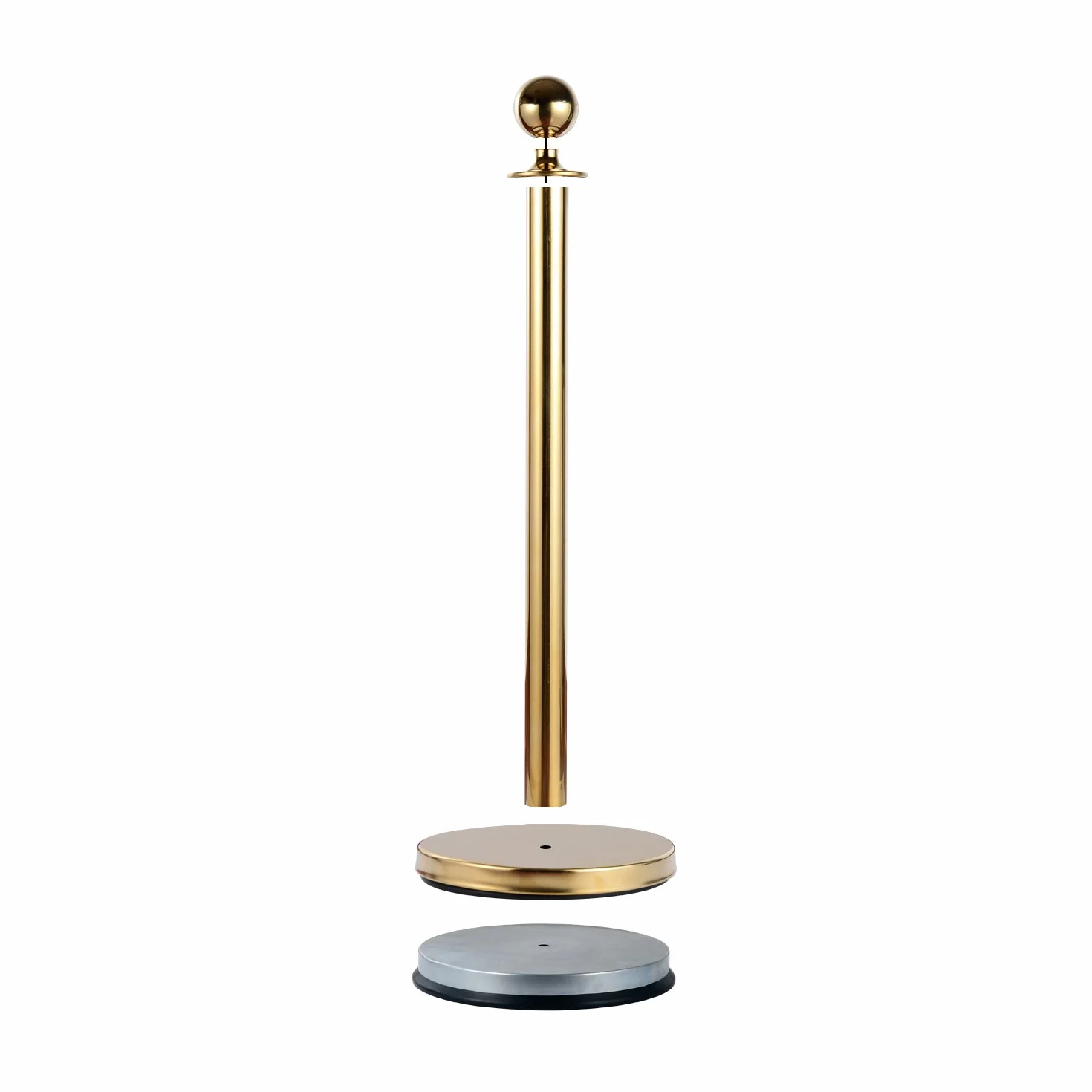 HOMCOM Catenaria Acero Inoxidable Cordón Rojo 2 Piezas Ф32xH95CM Dorado