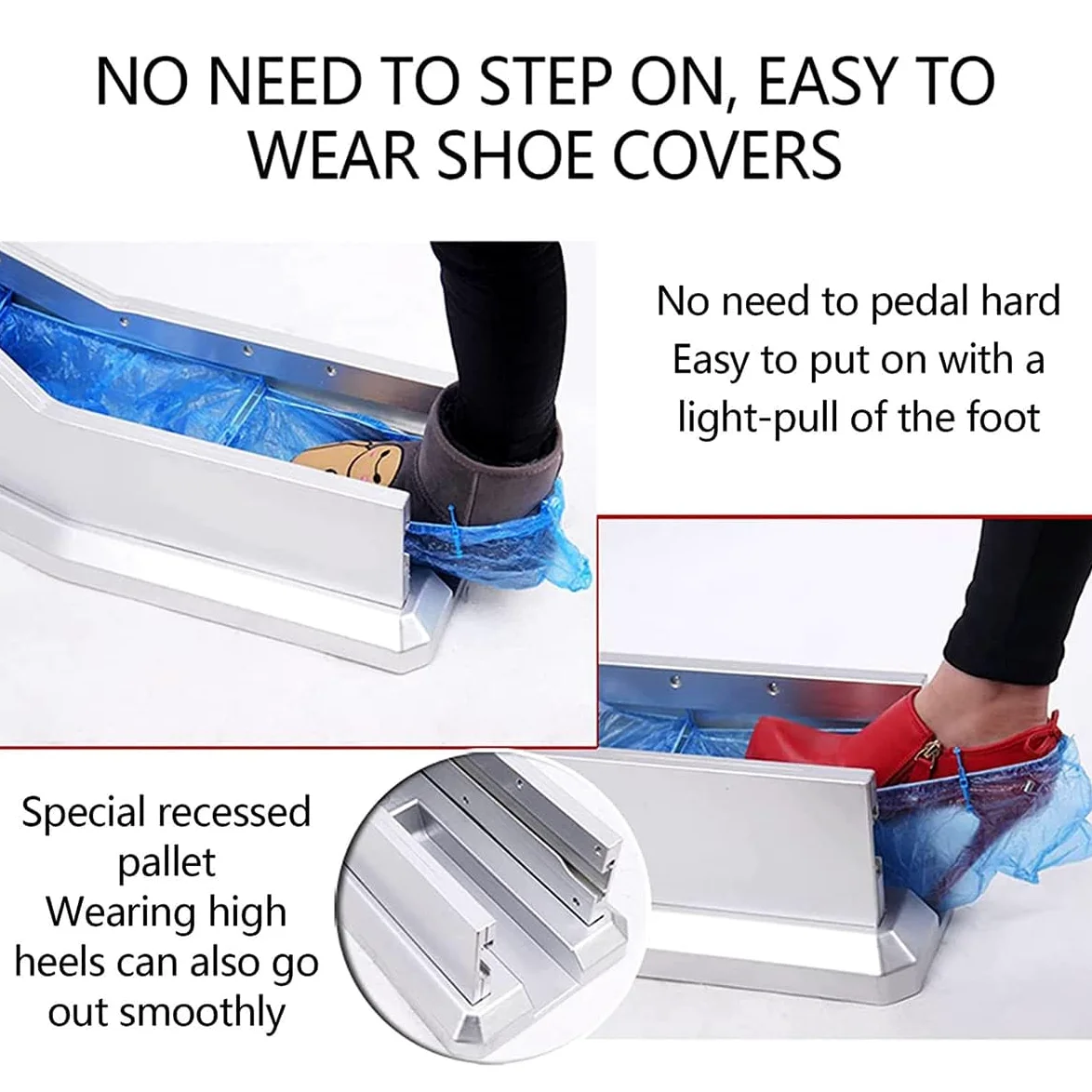 Dispensador automático de zapatos con 200 cubrezapatos de plástico desechables, máquina portátil para sala limpia y uso en interiores, ideal para desinfección del hogar y la oficina