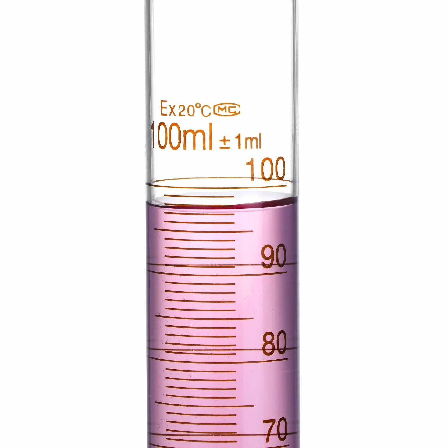 QWORK Cilindro de Medición Laboratorio 100 ml, Vidrio de Borosilicato, Pared Gruesa