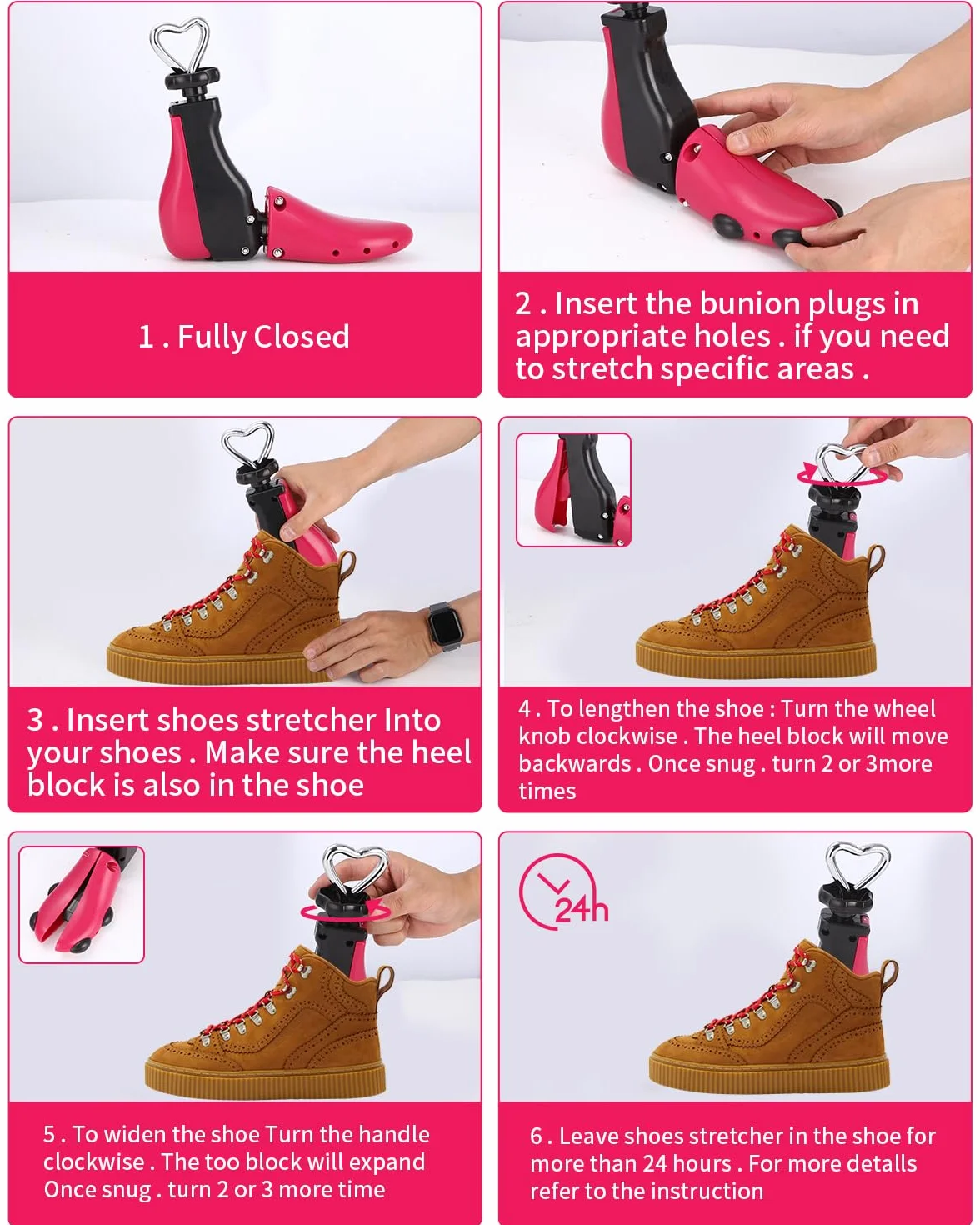 Yulado Hormas para Zapatos, Plástico Ensanchador de Con Calzador, Dilatador Unisex, Justable Longitud y Anchura Horma Ensanchar Zapatos, Ideales para Deportivas, Planos.