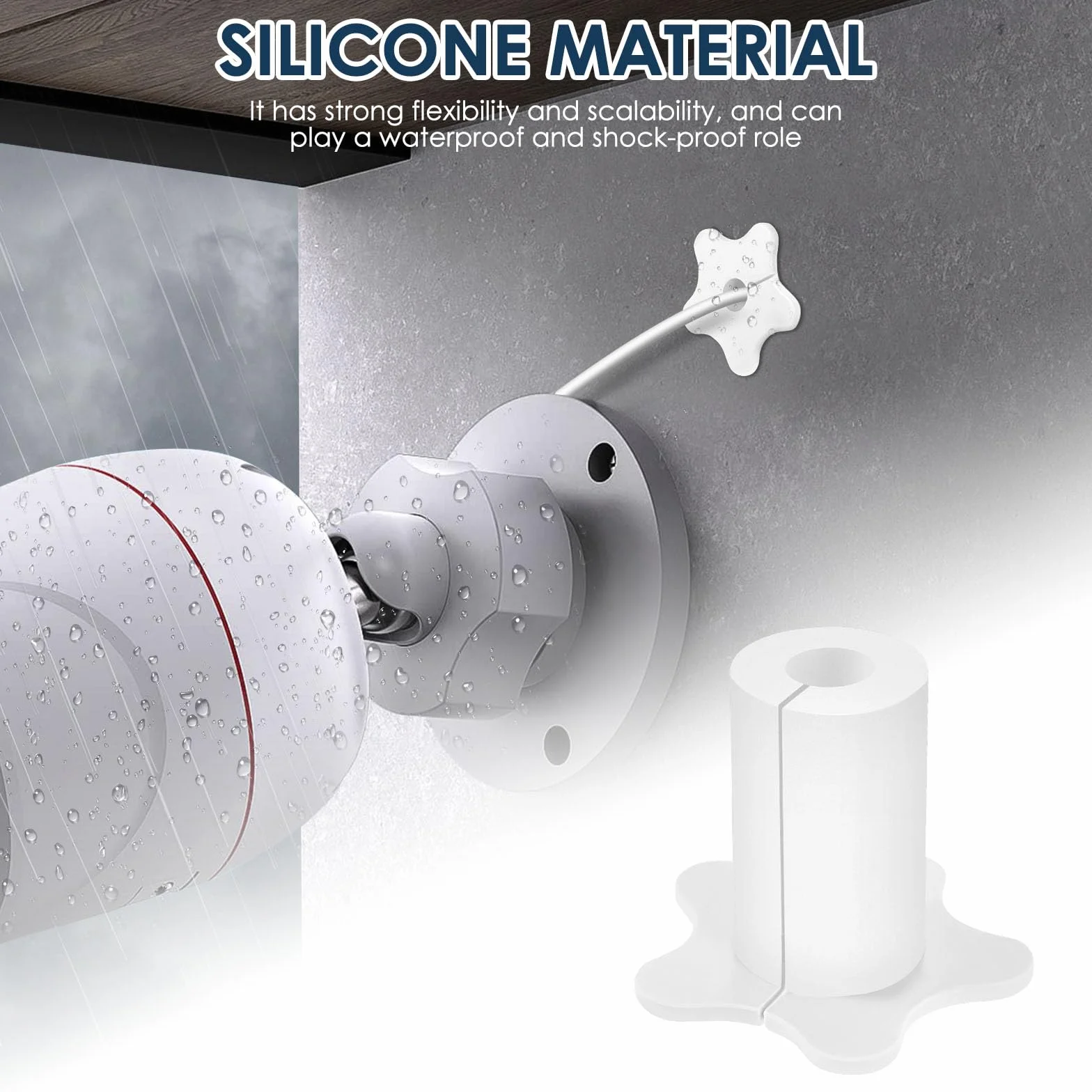 Cables de paso de pared de silicona 16 mm para exterior blanco