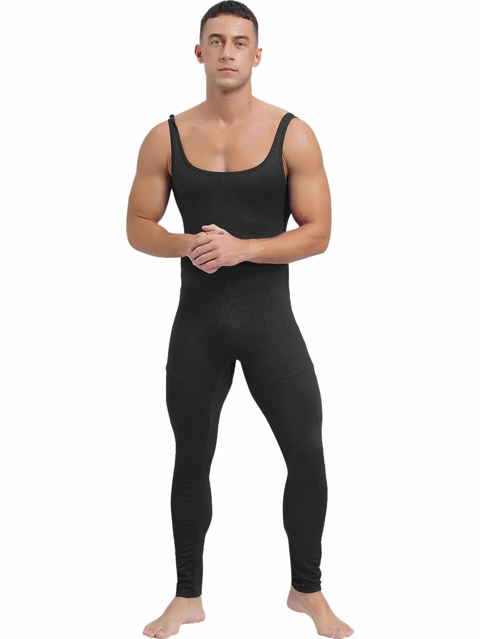 Traje Deportivo para Hombre Mono Deportivo Traje De Entrenamiento Yoga Sin Mangas De Cuerpo Entero Mono Ajustado