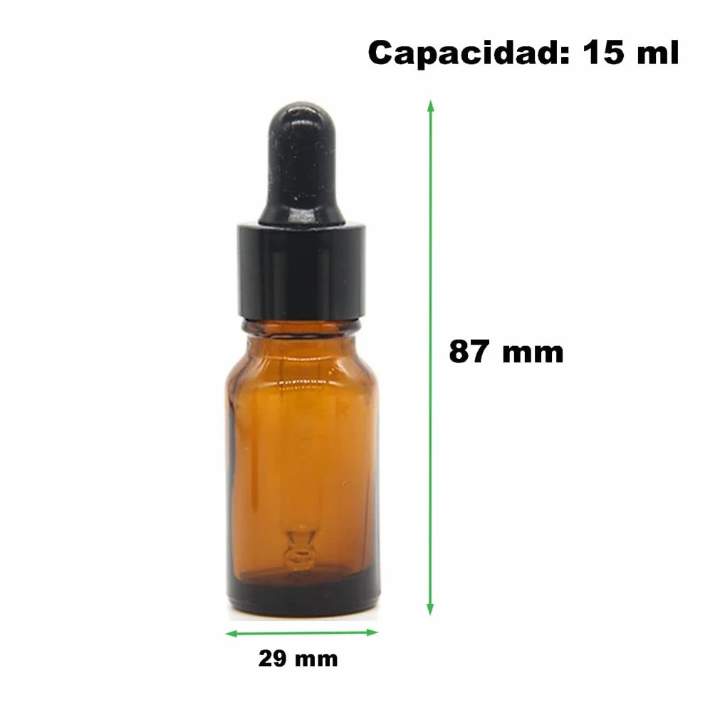 Botellas con cuentagotas Cristal Marron 15 ml para Aceites Esenciales