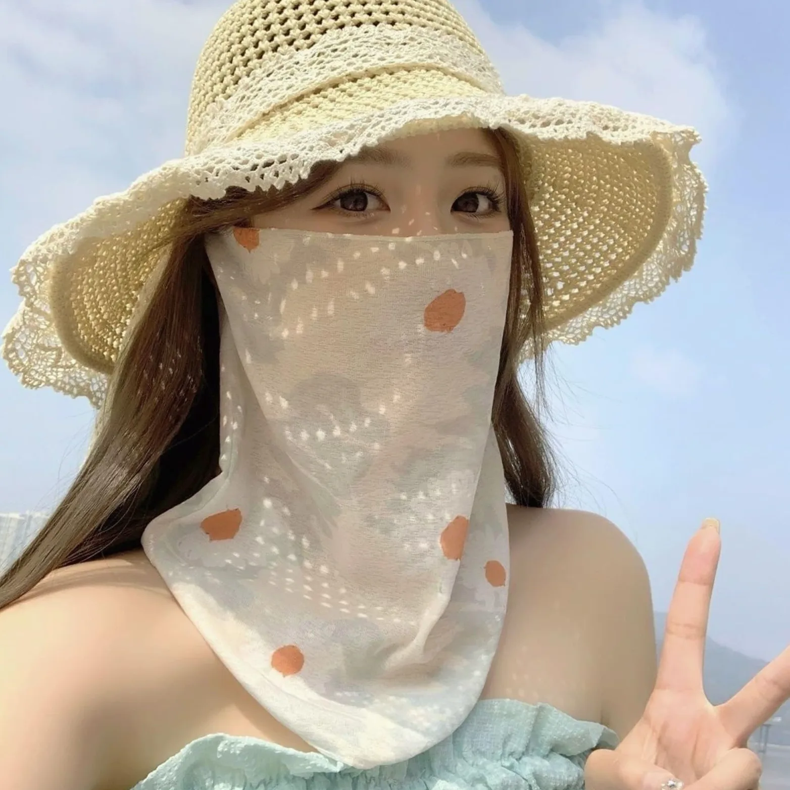Máscara de protección solar cara completa verano 2 piezas Para Excursiones | For mujeres conducción y ciclismo bufanda mascarilla protector de cuello cubierta de cuello