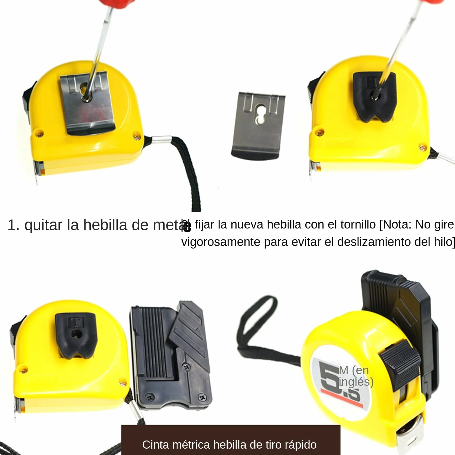 Sujetador Para Cinta Métrica con Clip Organizador | Funda con Gancho para Herramientas de Carpintería