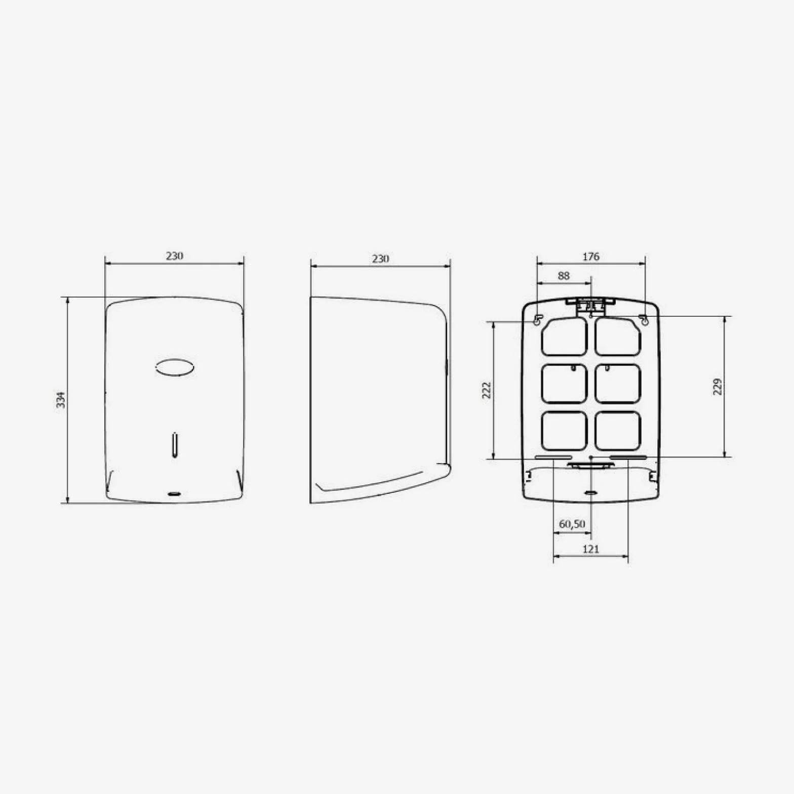 Dispensador de Papel en Bobina Jofel ABS 205mm Negro Centro de Base