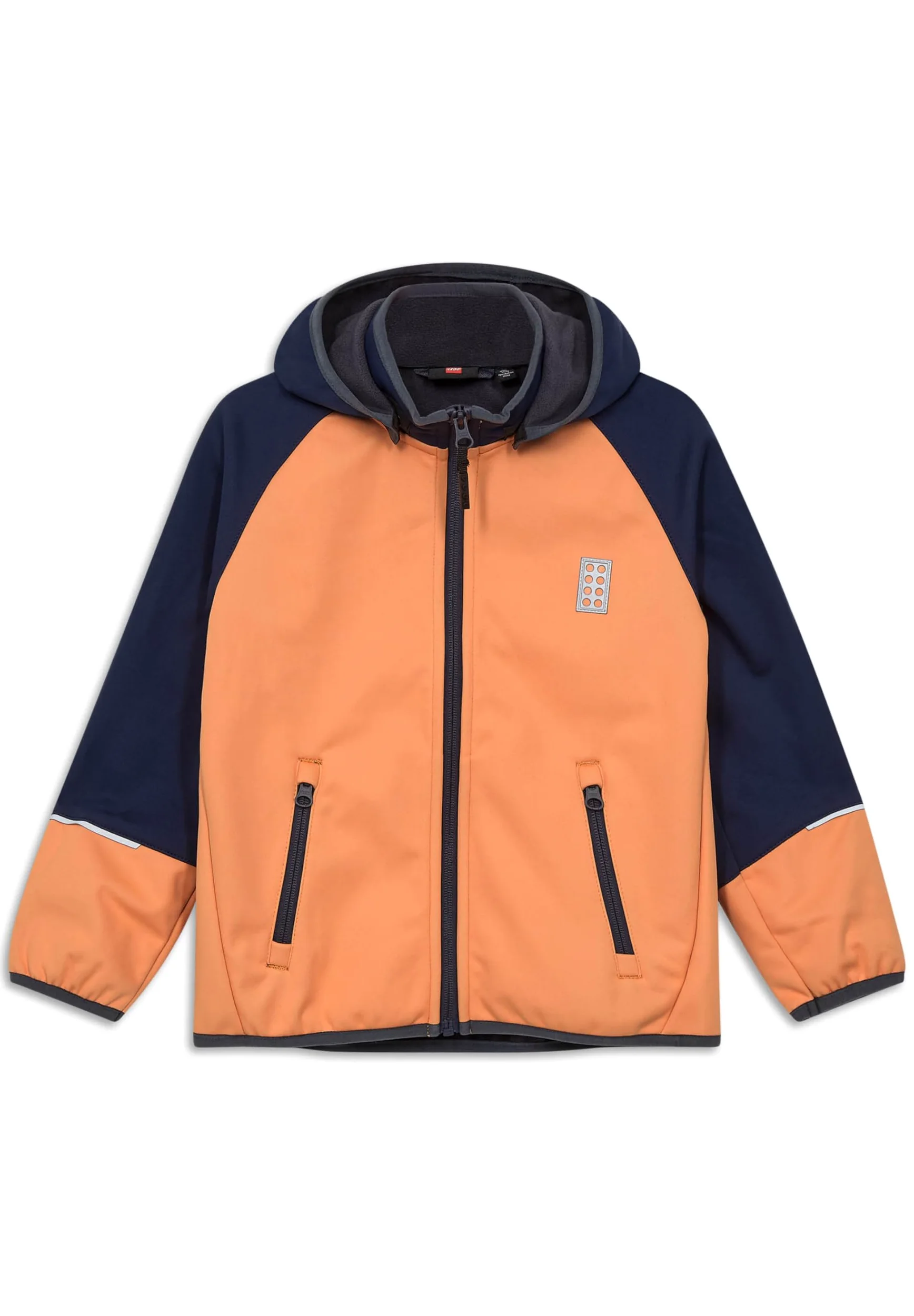 LEGO Chaqueta softshell para niños y niñas – Chaqueta de entretiempo resistente al viento e impermeable con capucha desmontable | Reflectores y forro polar