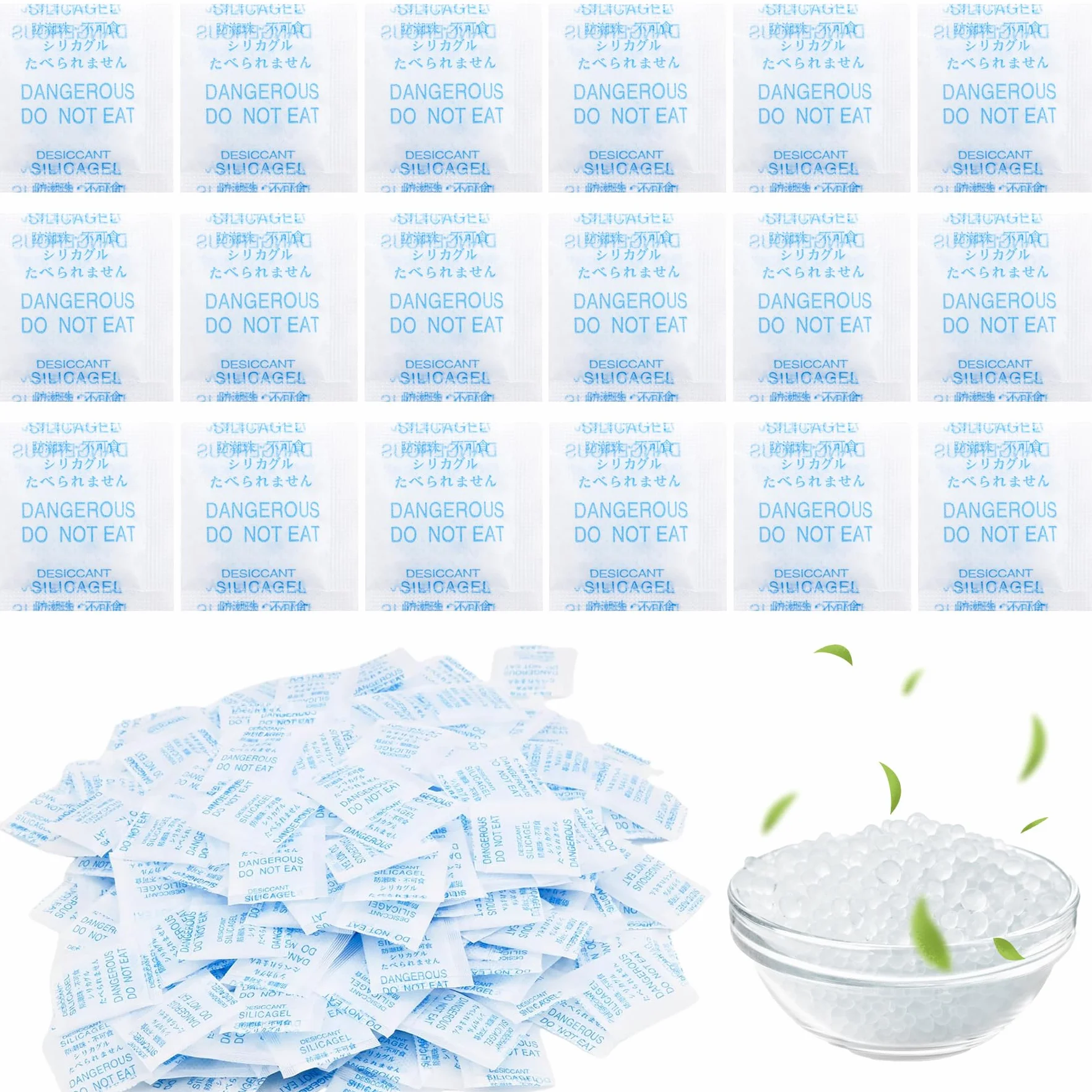 Bolsas de Silica Gel 250 uds 1g Antihumedad para Electrónicos Ropa Alimentos